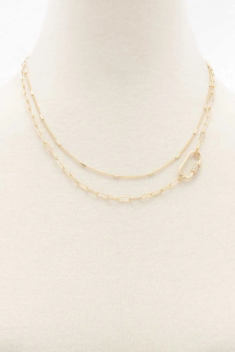 Oval Link Layered Necklace - ThingsWeUseAndLove 