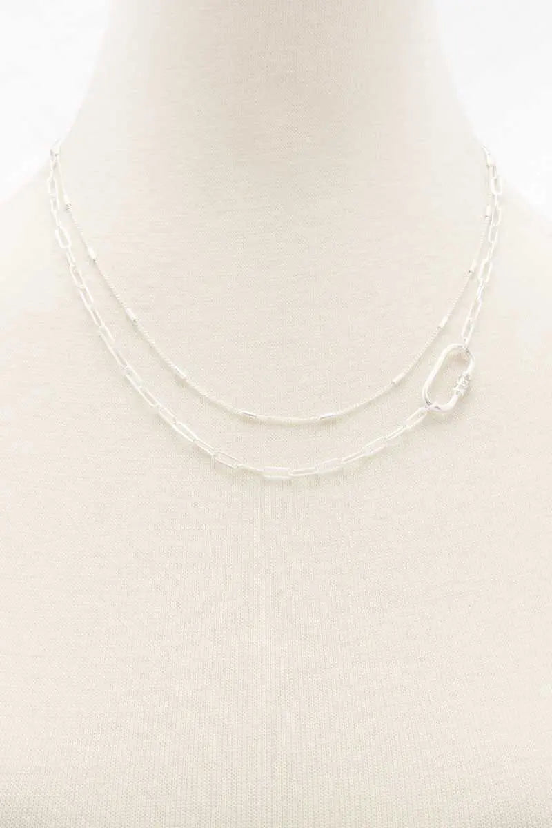 Oval Link Layered Necklace - ThingsWeUseAndLove 