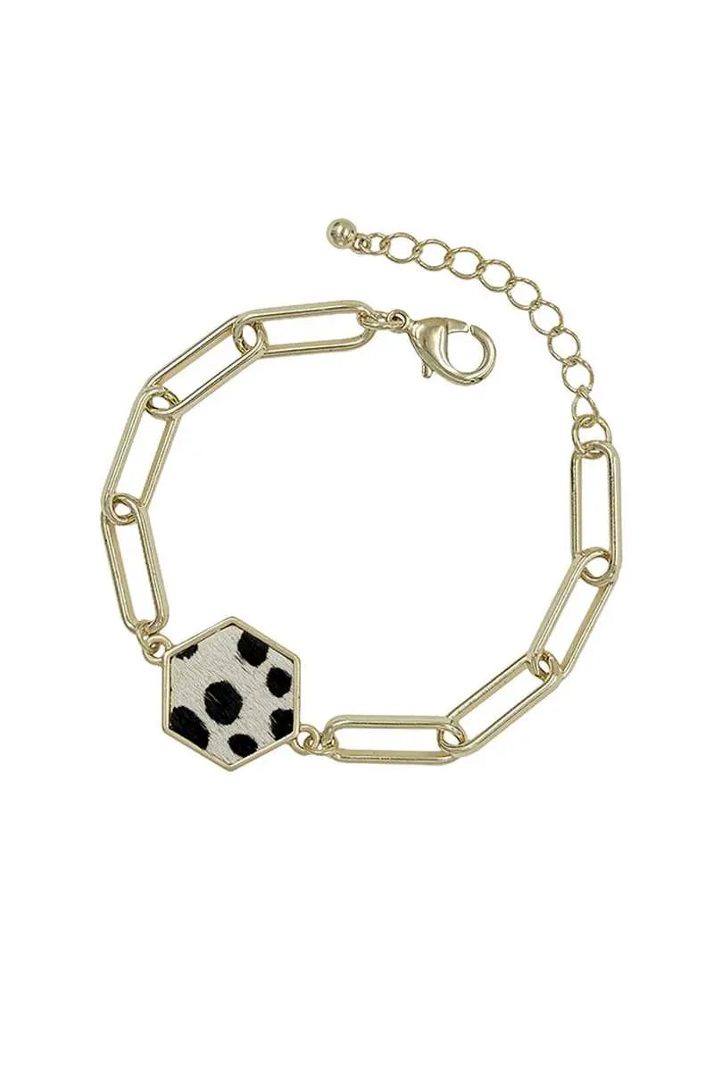 Metal Clothing Pin Chain Leopard Haircalf Bracelet - ThingsWeUseAndLove 