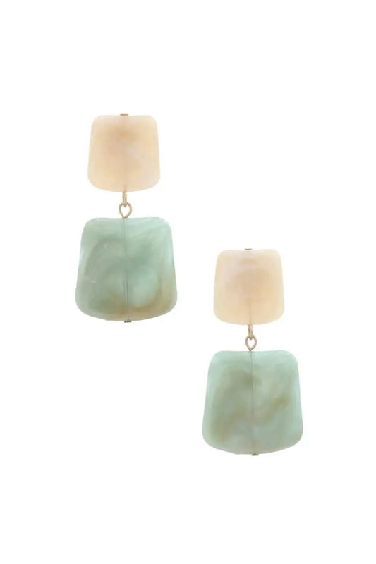 Acetate Resin Square Drop Earring - ThingsWeUseAndLove 