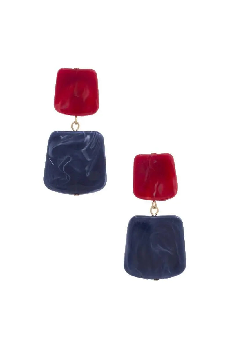 Acetate Resin Square Drop Earring - ThingsWeUseAndLove 