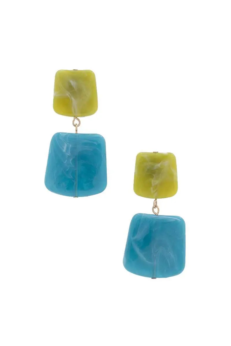 Acetate Resin Square Drop Earring - ThingsWeUseAndLove 