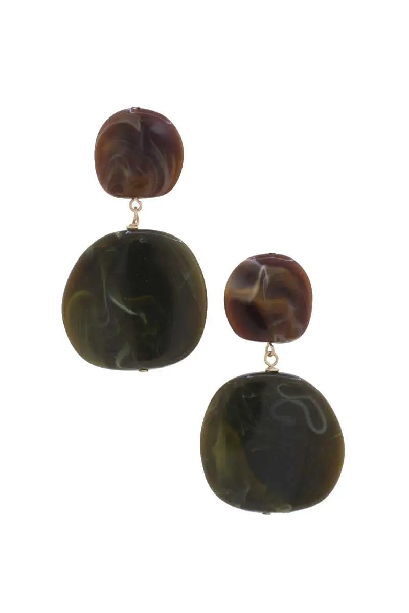 Acetate Resin Double Circle Earring - ThingsWeUseAndLove 