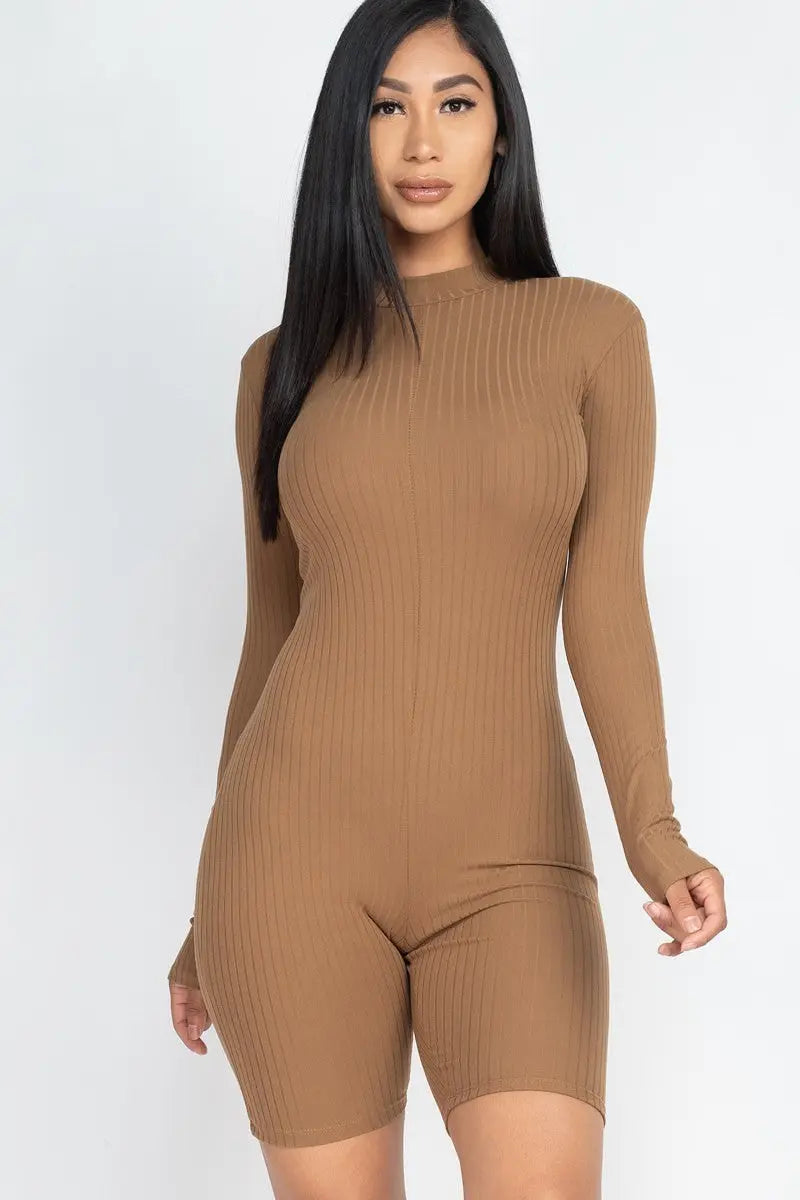 Ribbed Knit Romper - ThingsWeUseAndLove 