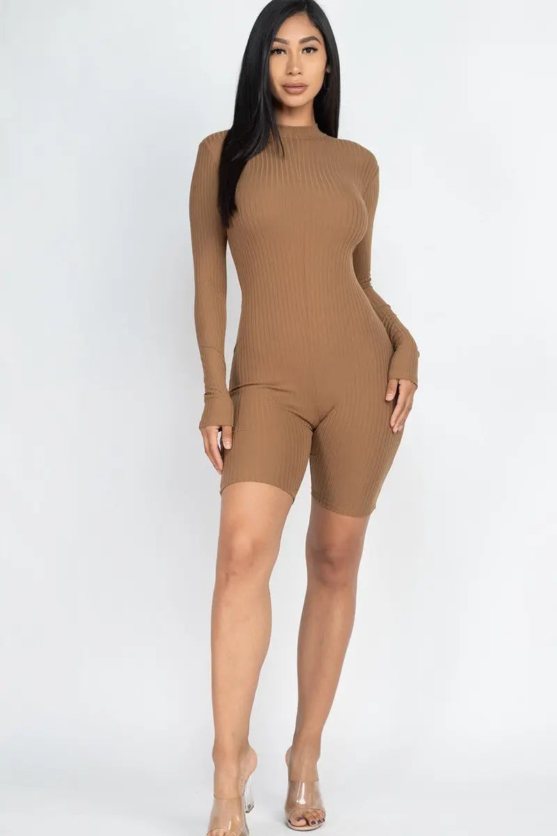 Ribbed Knit Romper - ThingsWeUseAndLove 