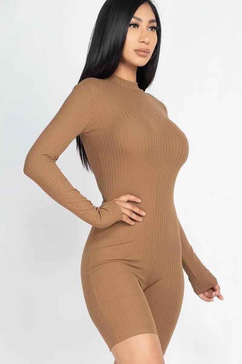 Ribbed Knit Romper - ThingsWeUseAndLove 