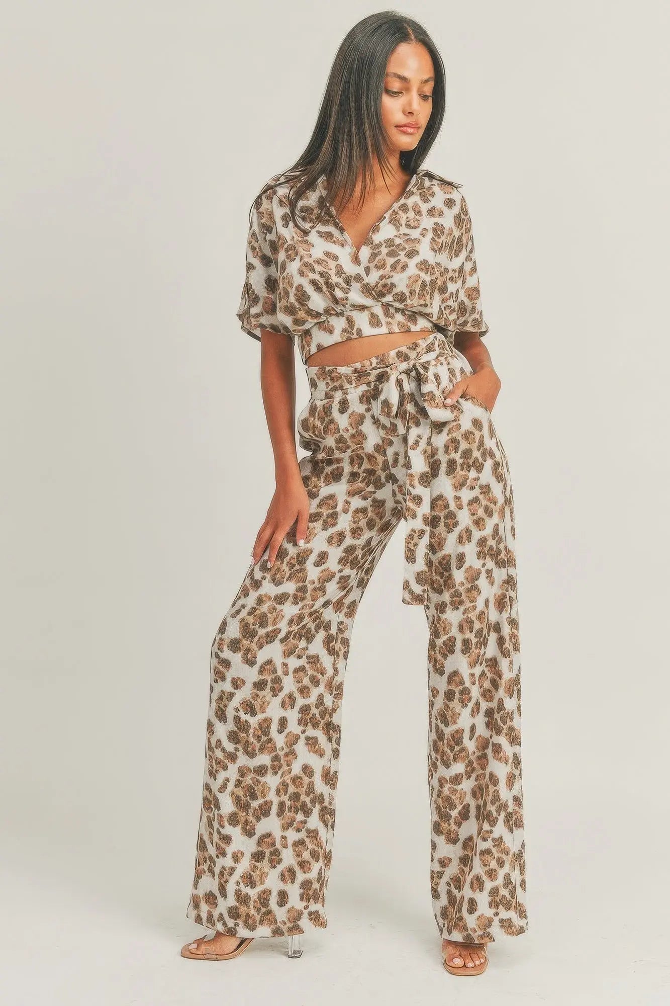 Crop Top Animal Print Set - ThingsWeUseAndLove 