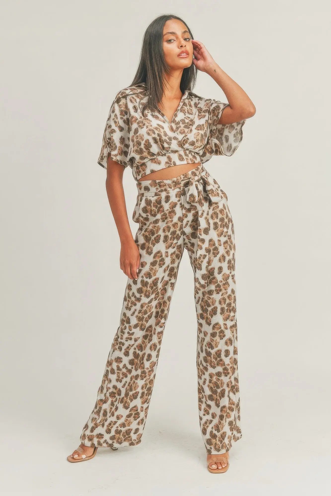 Crop Top Animal Print Set - ThingsWeUseAndLove 