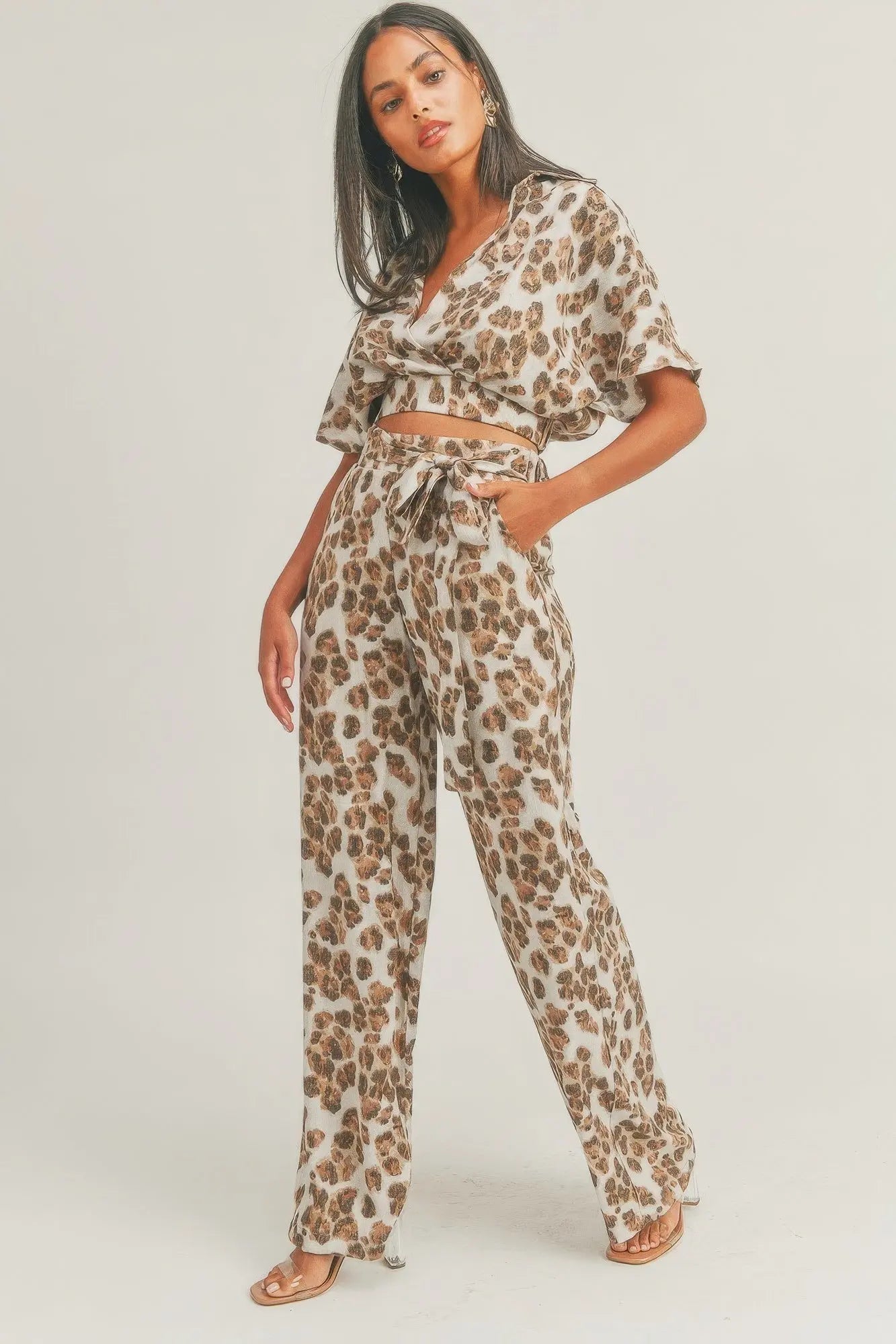 Crop Top Animal Print Set - ThingsWeUseAndLove 