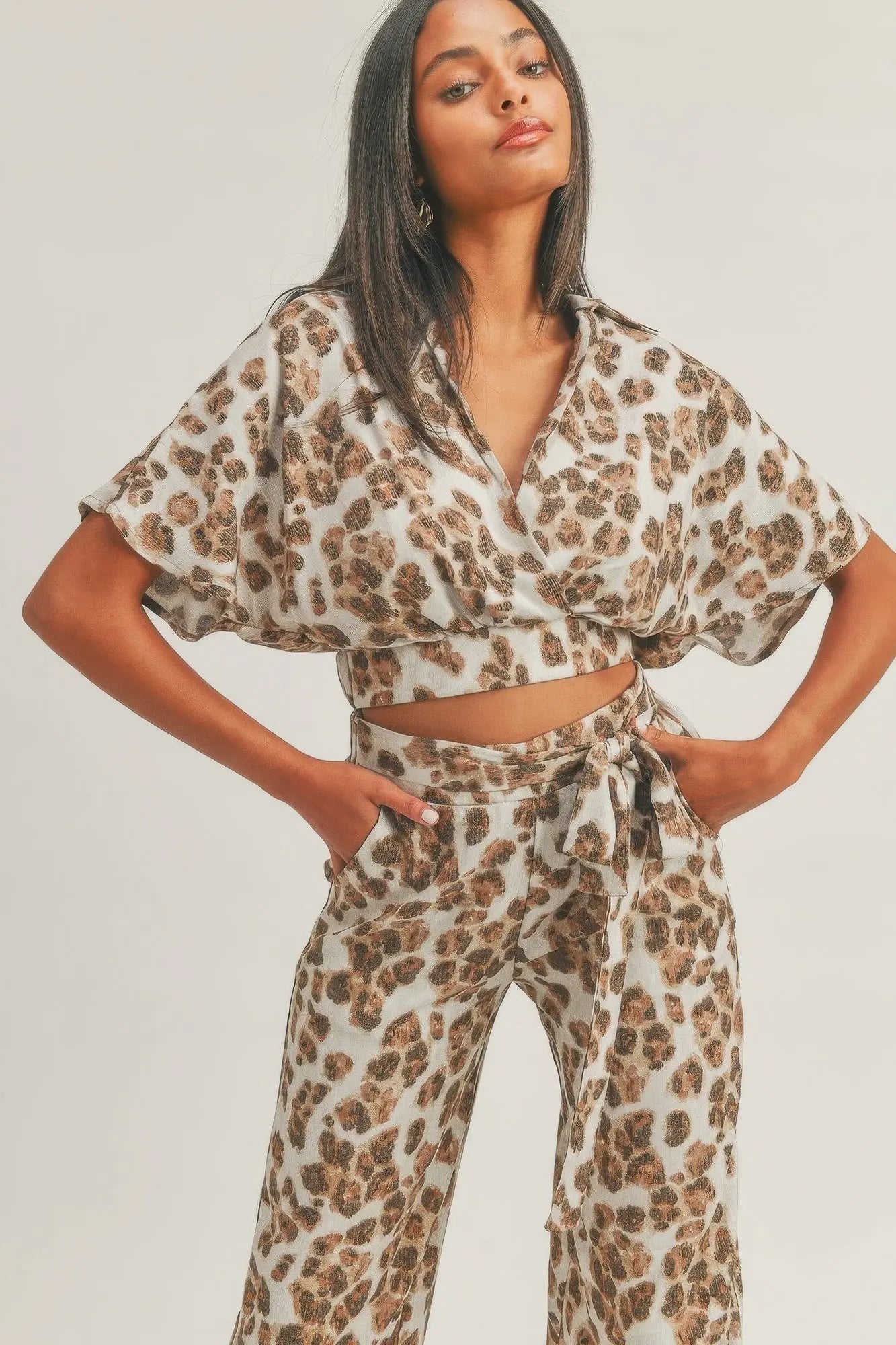 Crop Top Animal Print Set - ThingsWeUseAndLove 