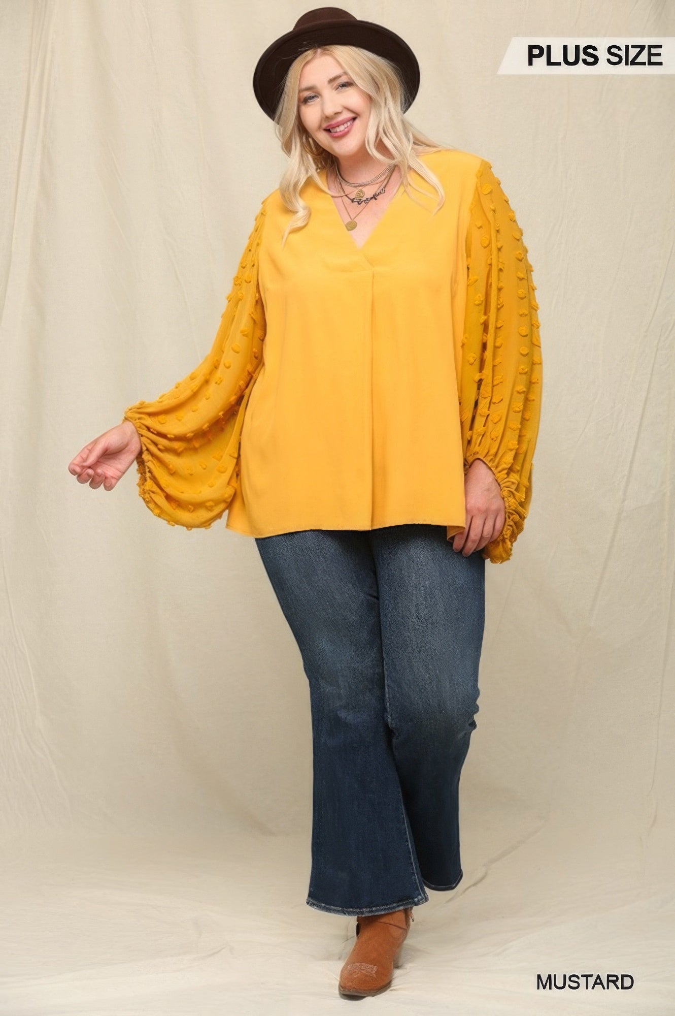 Woven And Textured Chiffon Top With Voluminous Sheer Sleeves - ThingsWeUseAndLove 