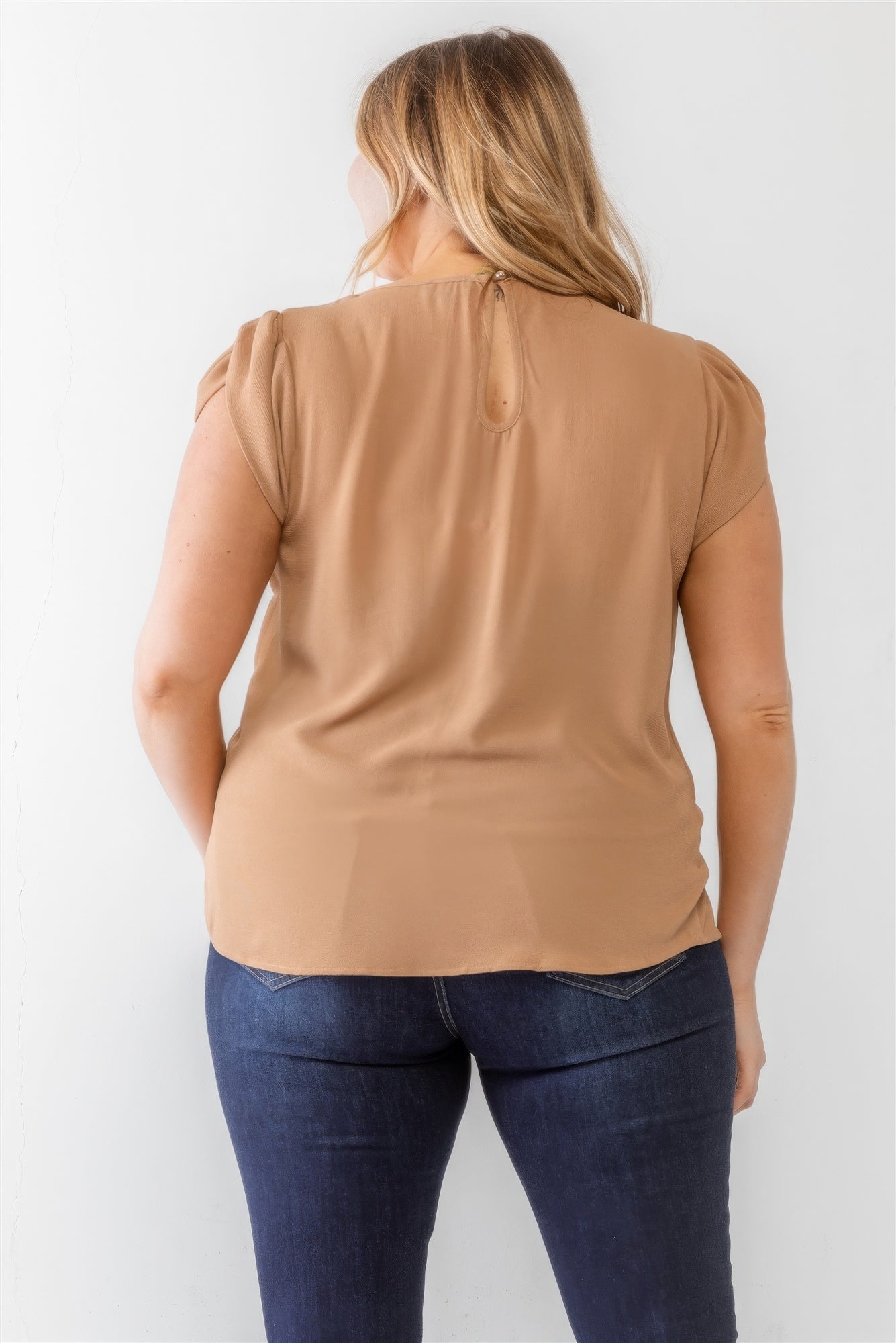 Plus Koshibo Textured Cap Sleeve Top - ThingsWeUseAndLove 