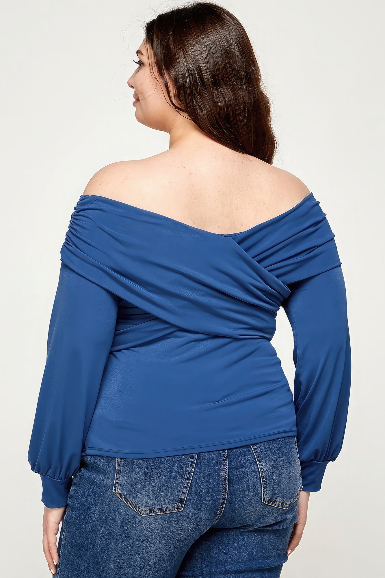 Plus Size Solid Wrap Dressy Top - ThingsWeUseAndLove 