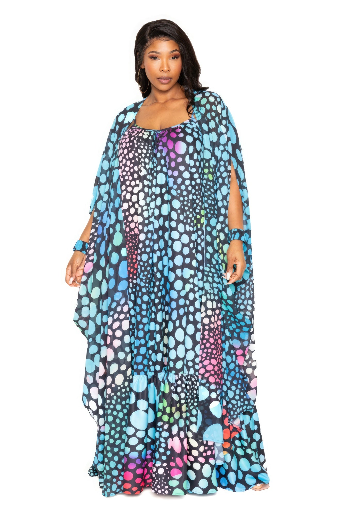 Dot Robe With Wrist Band - ThingsWeUseAndLove 