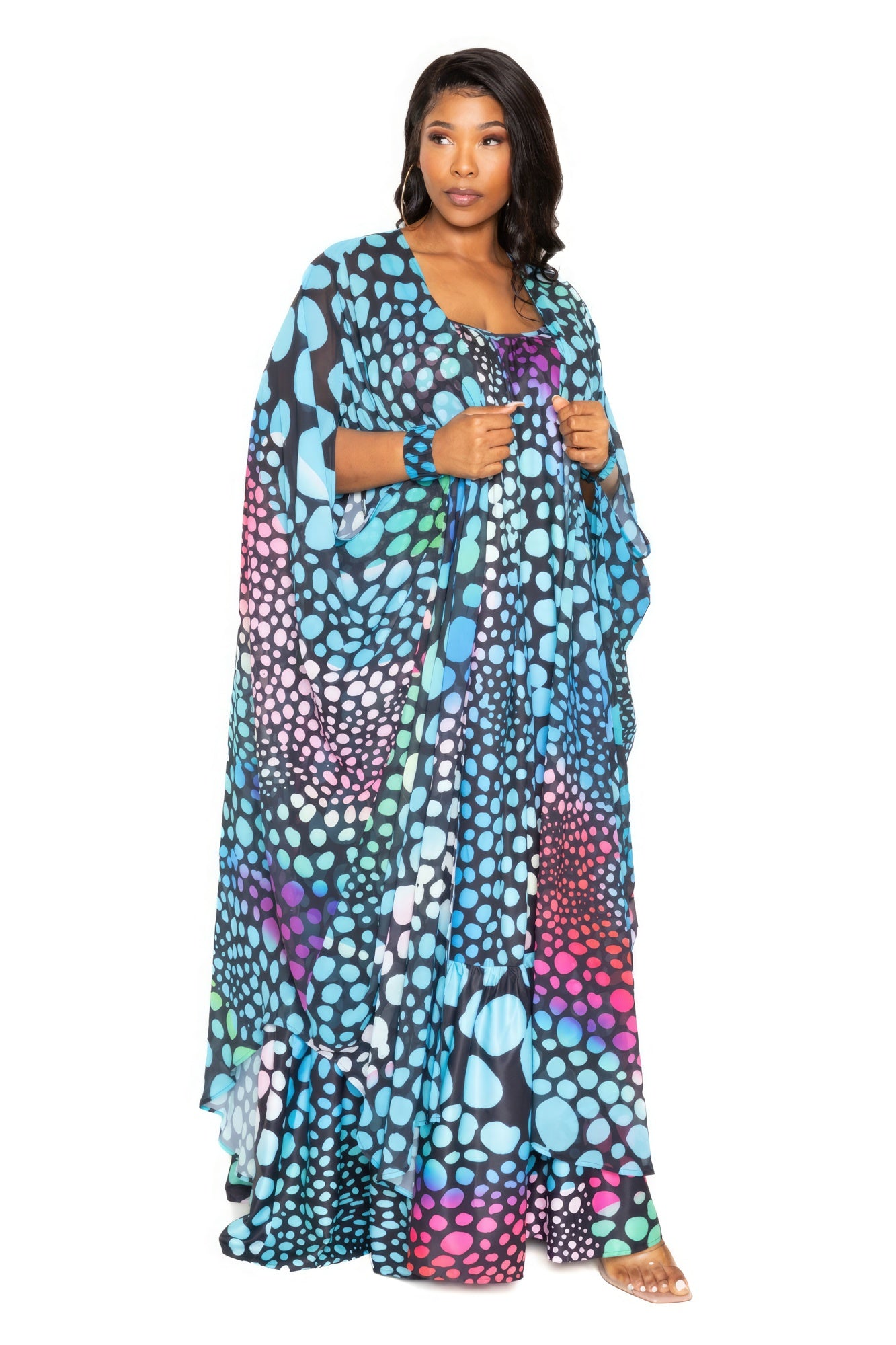 Dot Robe With Wrist Band - ThingsWeUseAndLove 