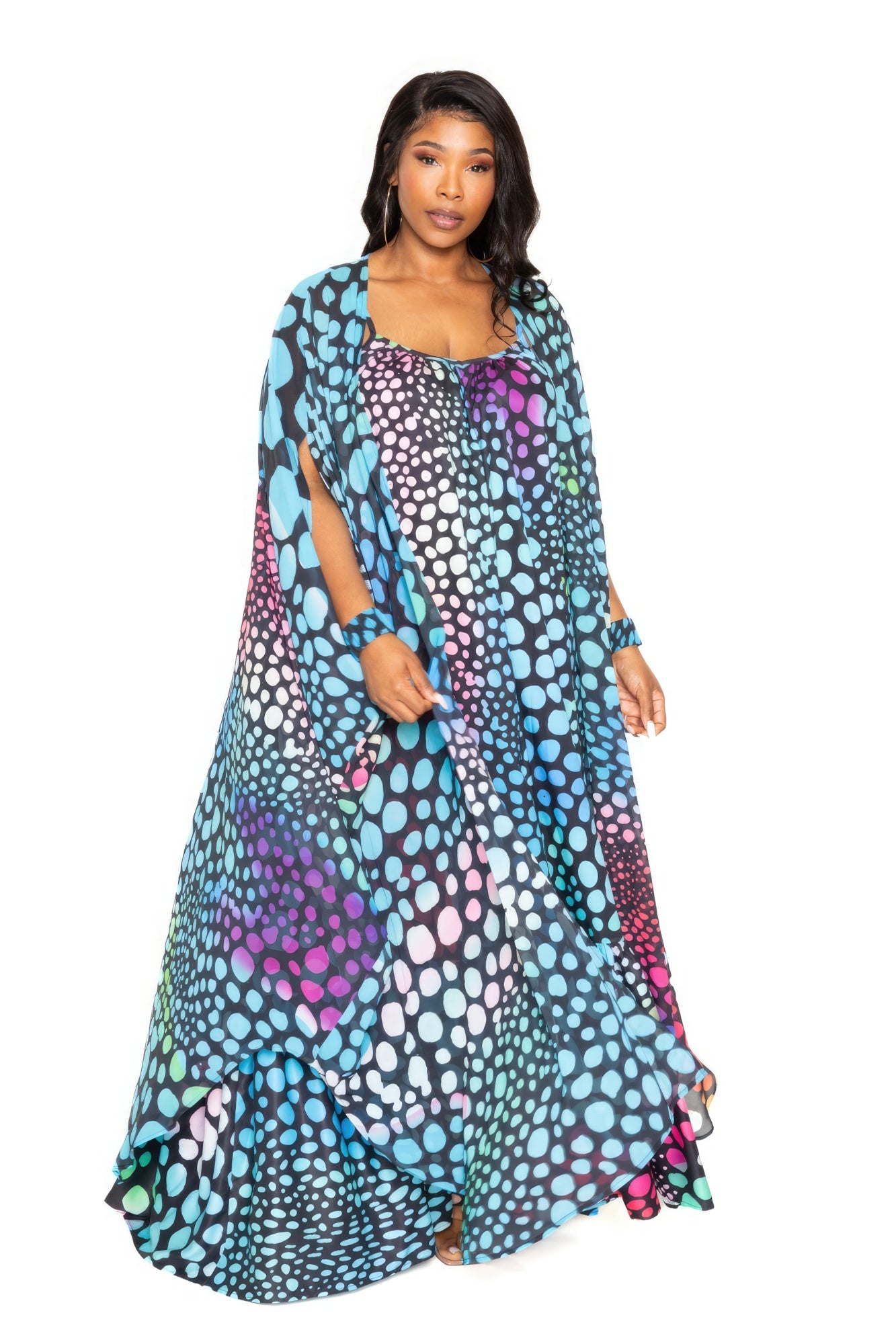 Dot Robe With Wrist Band - ThingsWeUseAndLove 