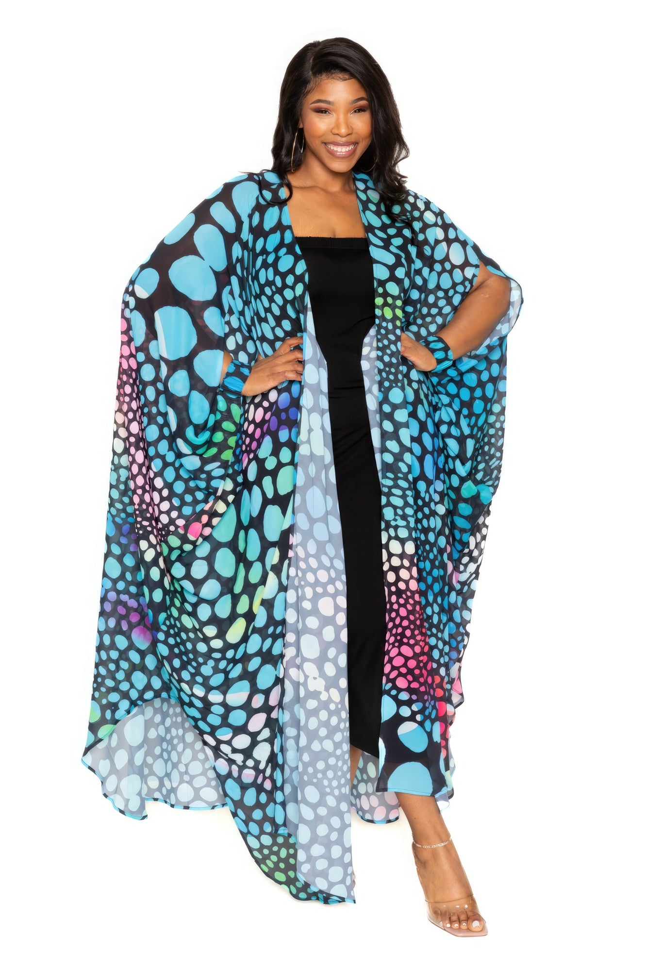 Dot Robe With Wrist Band - ThingsWeUseAndLove 