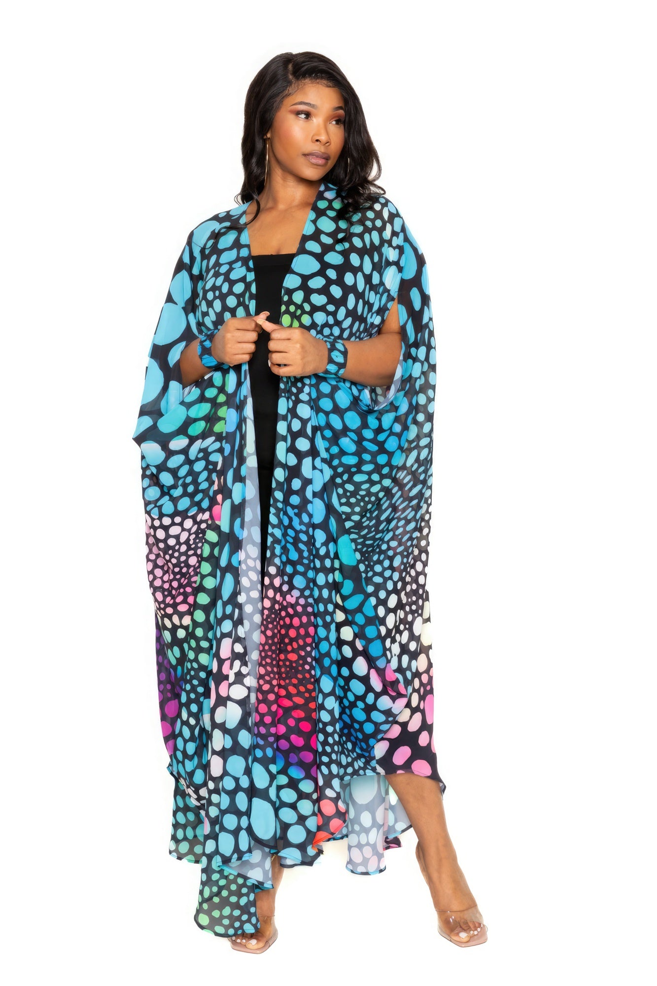 Dot Robe With Wrist Band - ThingsWeUseAndLove 