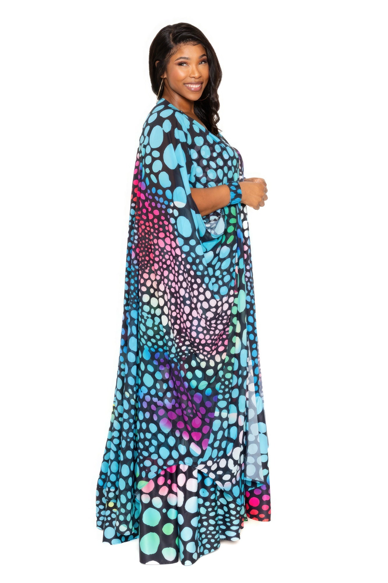 Dot Robe With Wrist Band - ThingsWeUseAndLove 