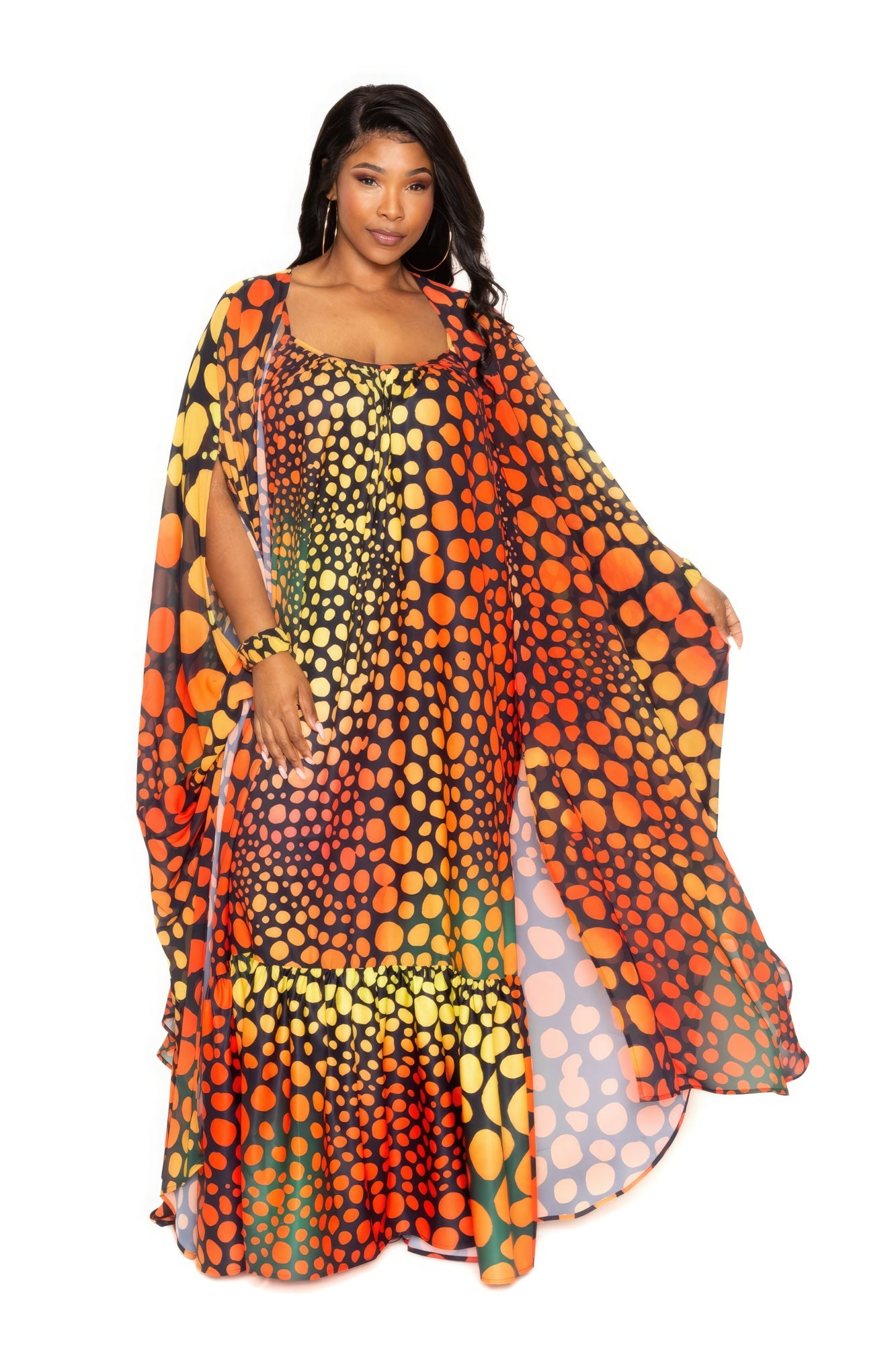 Dot Robe With Wrist Band - ThingsWeUseAndLove 