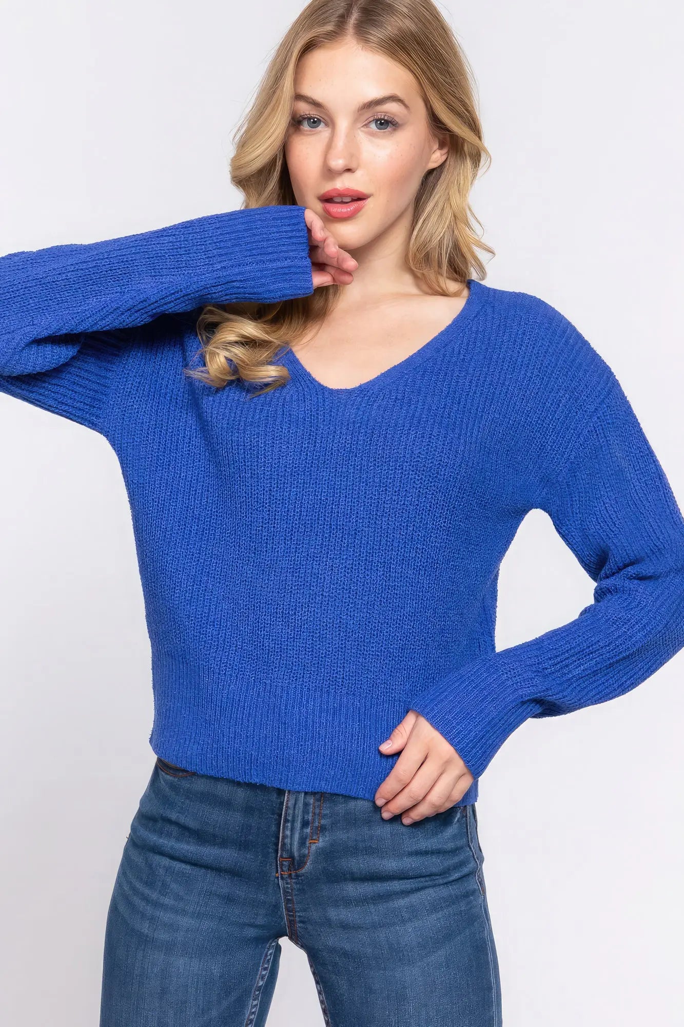 Dolman Slv Strappy Open Back Sweater - ThingsWeUseAndLove 