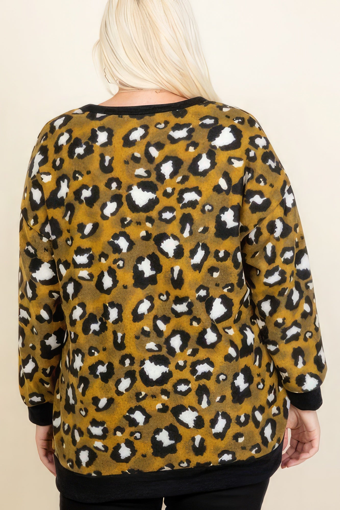 Plus Size Cozy Animal Mir Print With Brush Button Up Cardigan - ThingsWeUseAndLove 