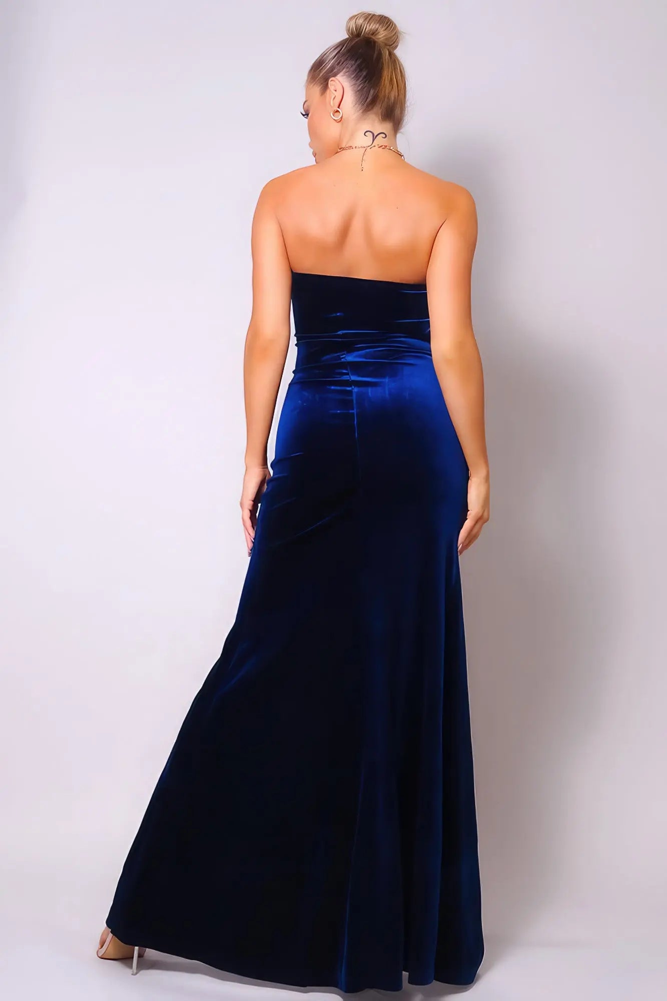 Strapless Sweetheart Maxi Velvet Dress - ThingsWeUseAndLove 