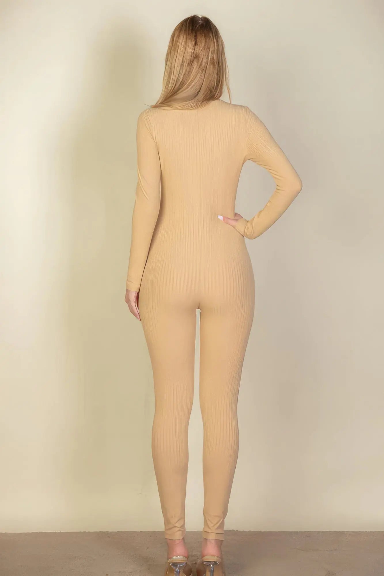 Ribbed Scoop Neck Long Sleeve Jumpsuit - ThingsWeUseAndLove 