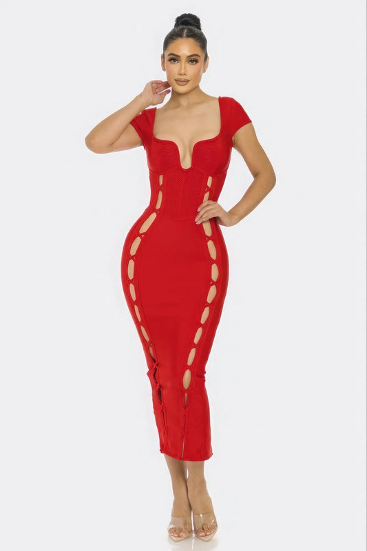 Bandage Midi Dress - ThingsWeUseAndLove 