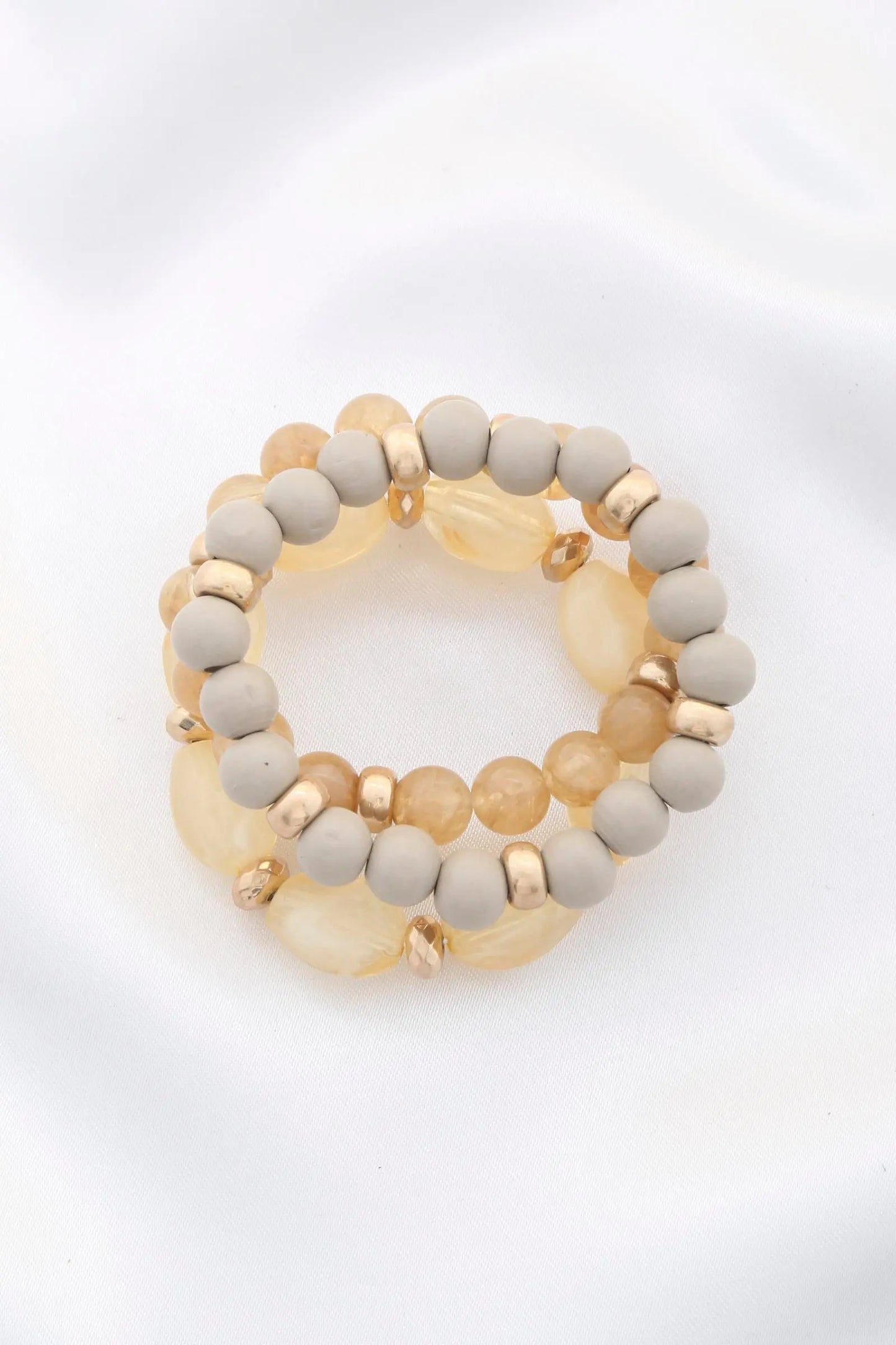 Semi Precious Stone Wood Bead Bracelet Set - ThingsWeUseAndLove 