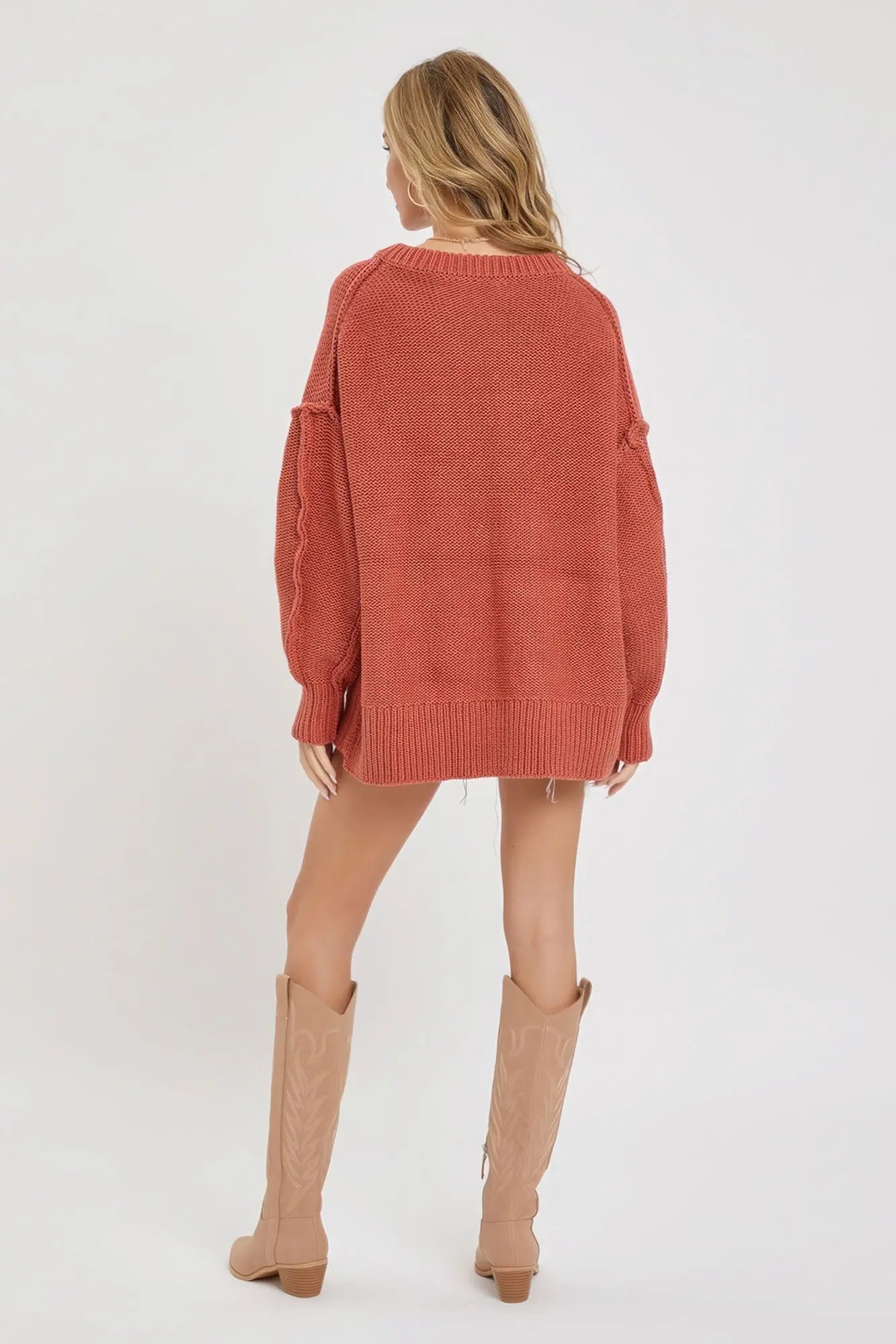 V Neck Oversized Sweater - ThingsWeUseAndLove 