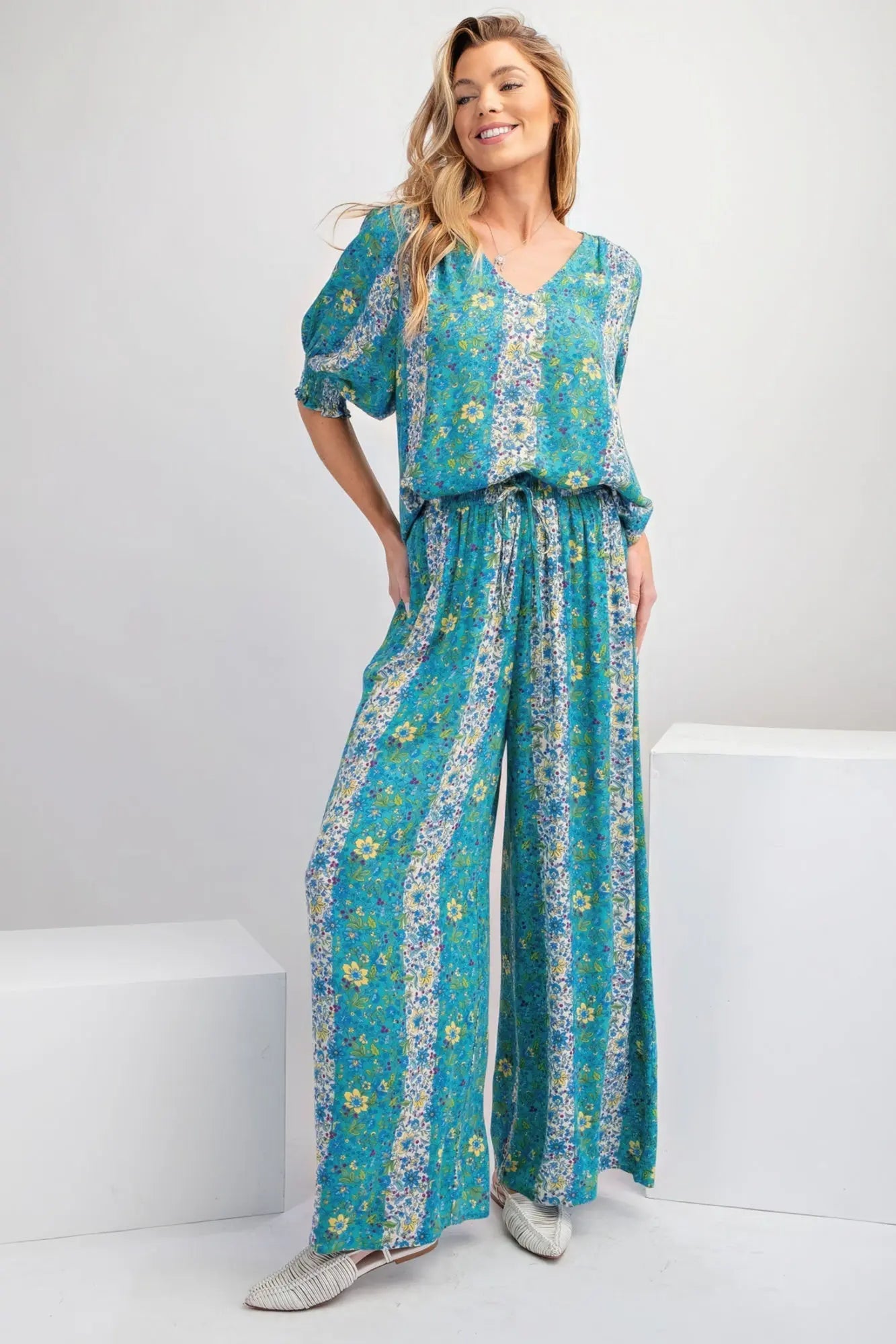 Floral Print Gauze Palazzo Pants - ThingsWeUseAndLove 