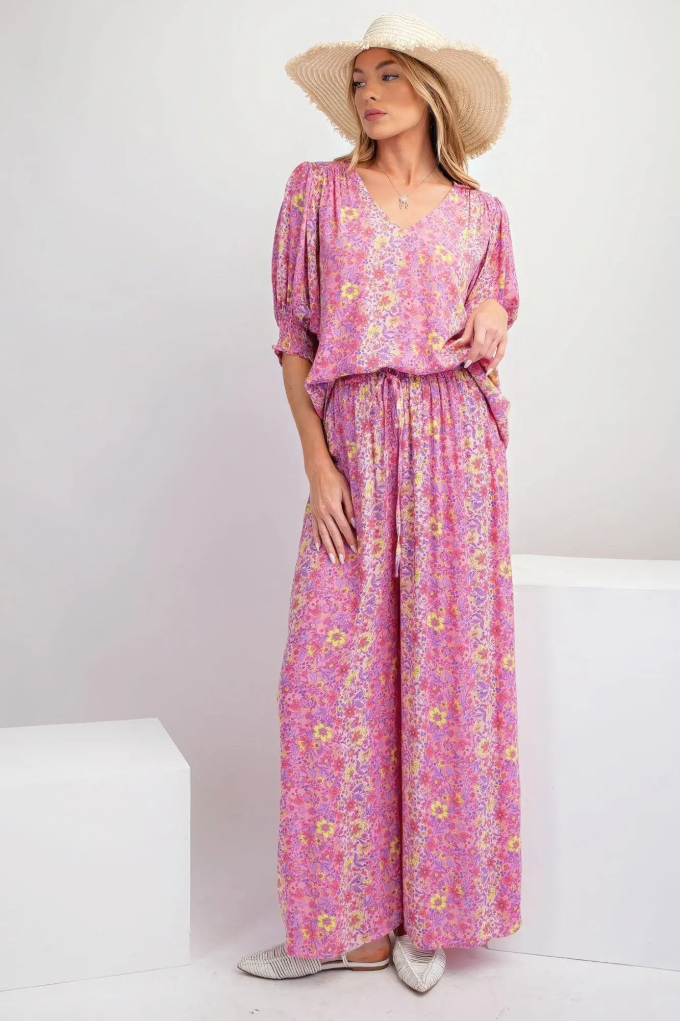 Floral Print Gauze Palazzo Pants - ThingsWeUseAndLove 