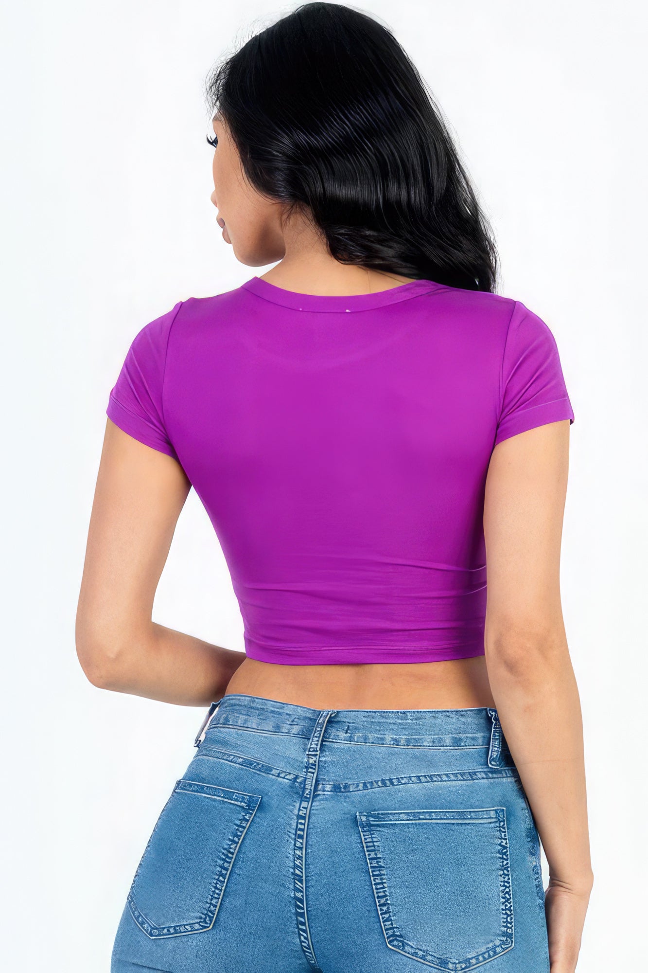 Short Sleeve Roundneck Crop Top - ThingsWeUseAndLove 