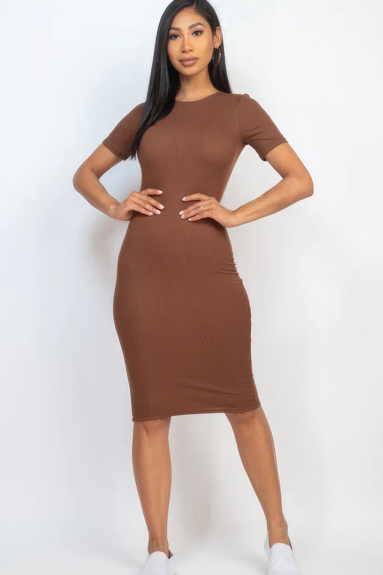 Ribbed Bodycon Midi Dress - ThingsWeUseAndLove 