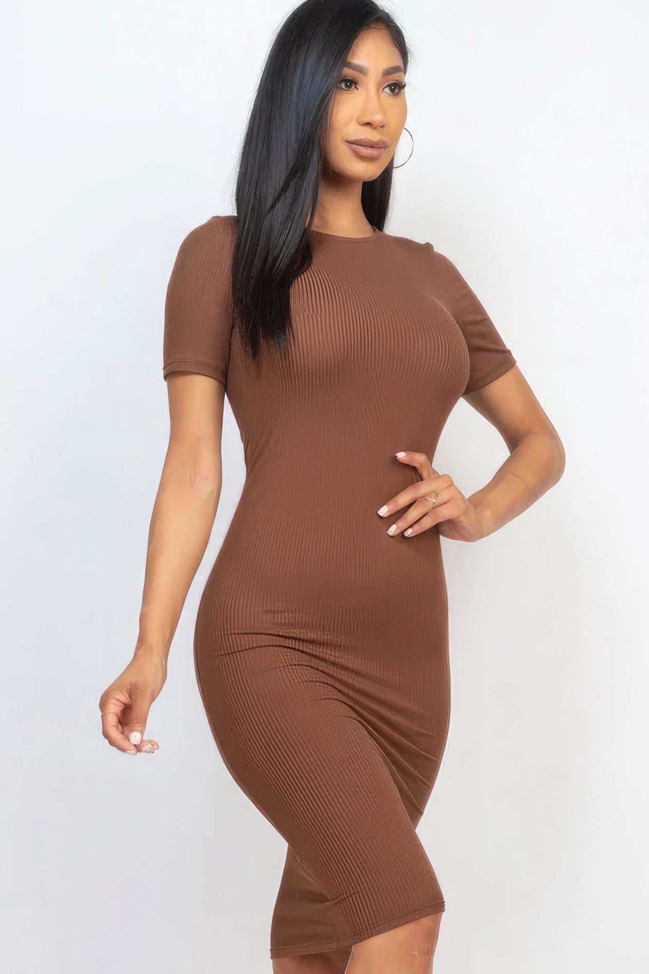 Ribbed Bodycon Midi Dress - ThingsWeUseAndLove 