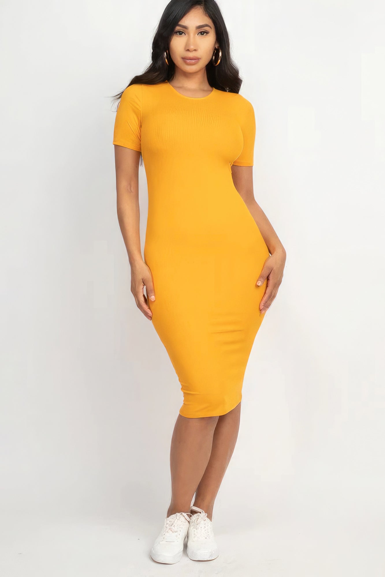 Ribbed Bodycon Midi Dress - ThingsWeUseAndLove 