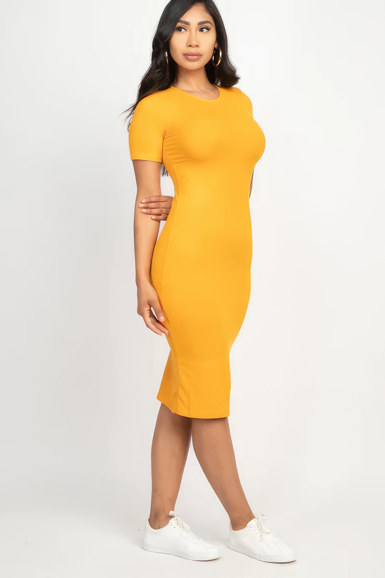 Ribbed Bodycon Midi Dress - ThingsWeUseAndLove 