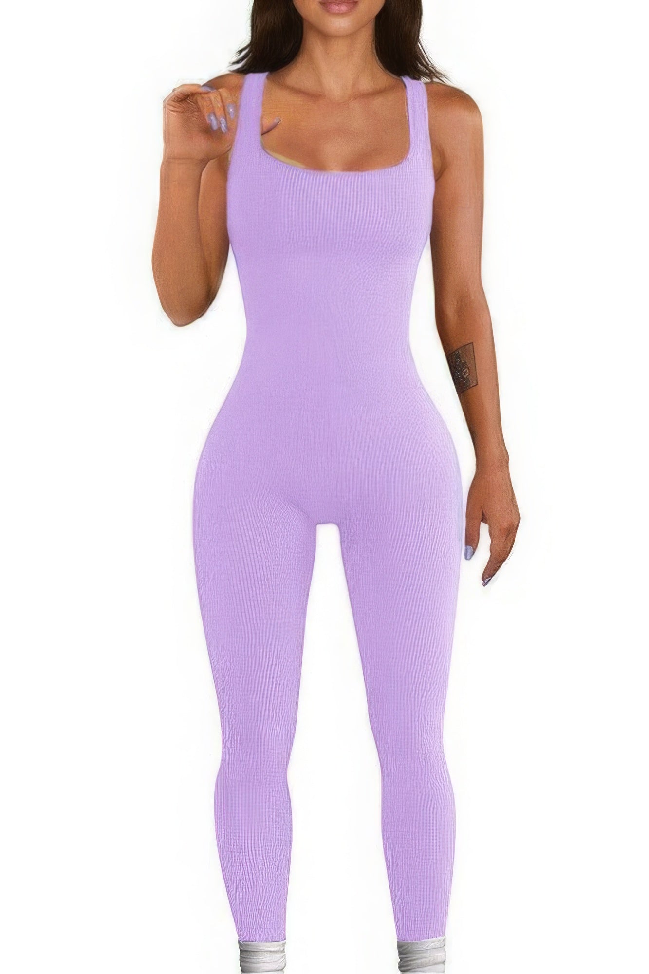 Seamless Ribbed Tank Jumpsuit - ThingsWeUseAndLove 