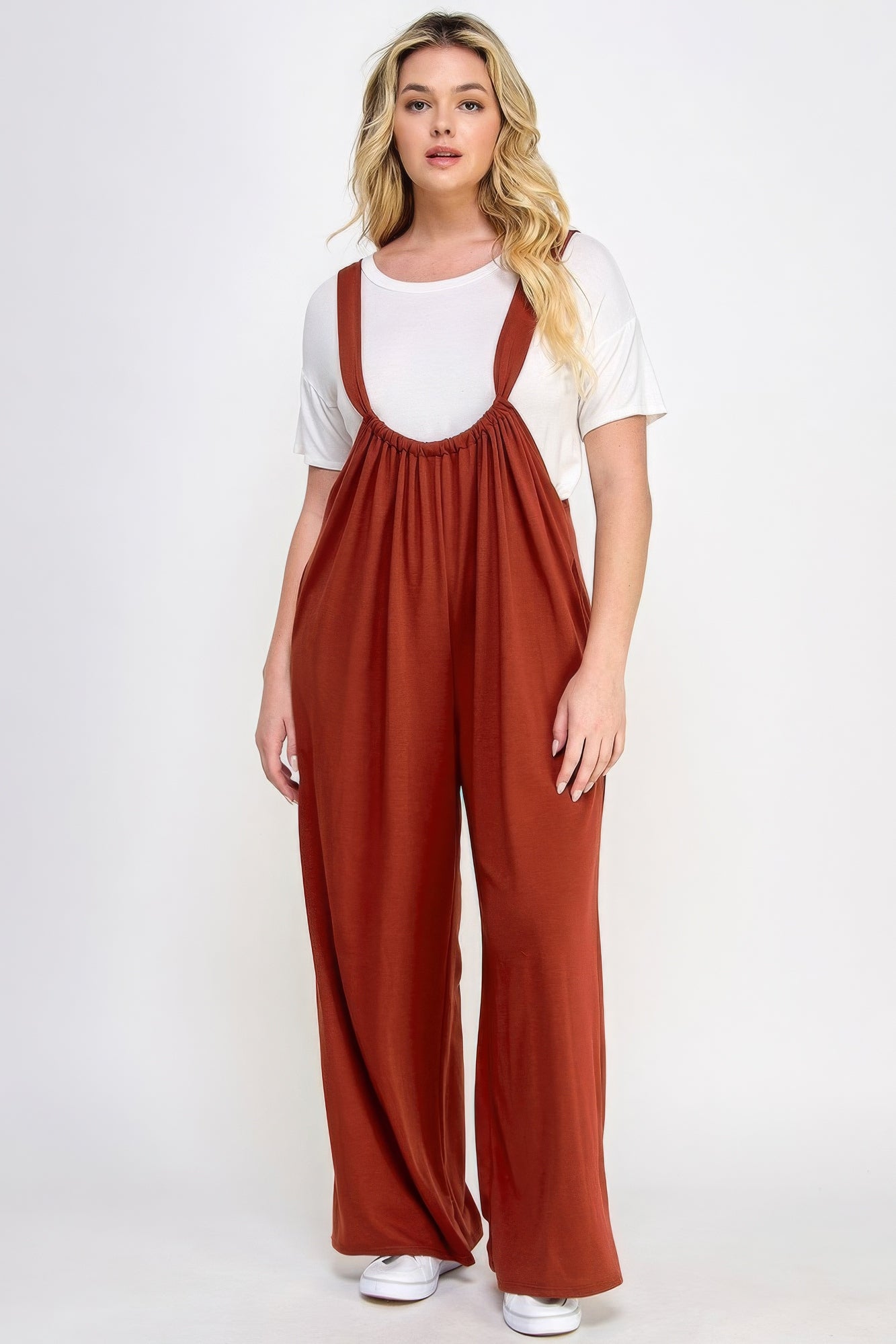 French Terry Wide Leg Jumpsuit Overalls - ThingsWeUseAndLove 