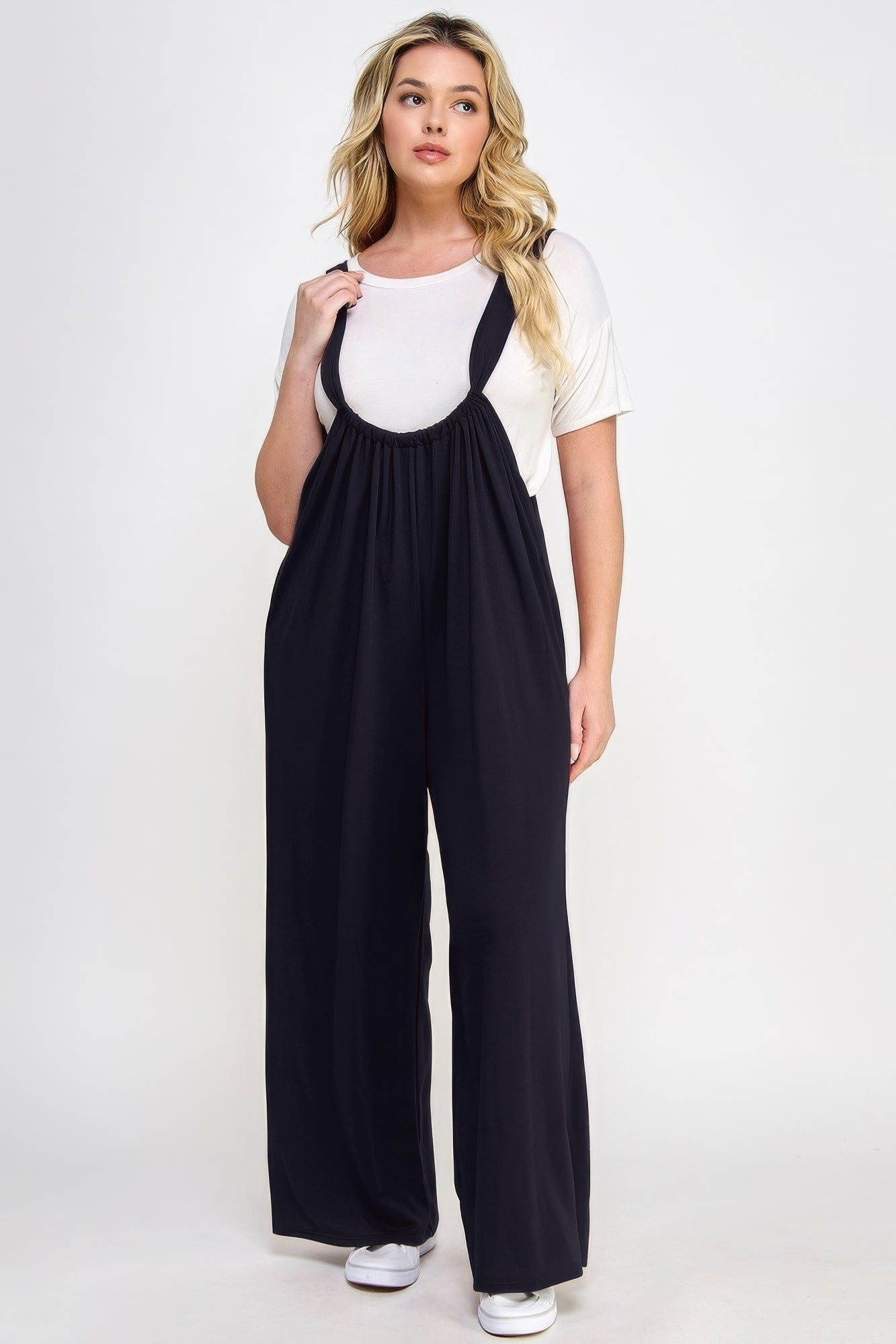 French Terry Wide Leg Jumpsuit Overalls - ThingsWeUseAndLove 