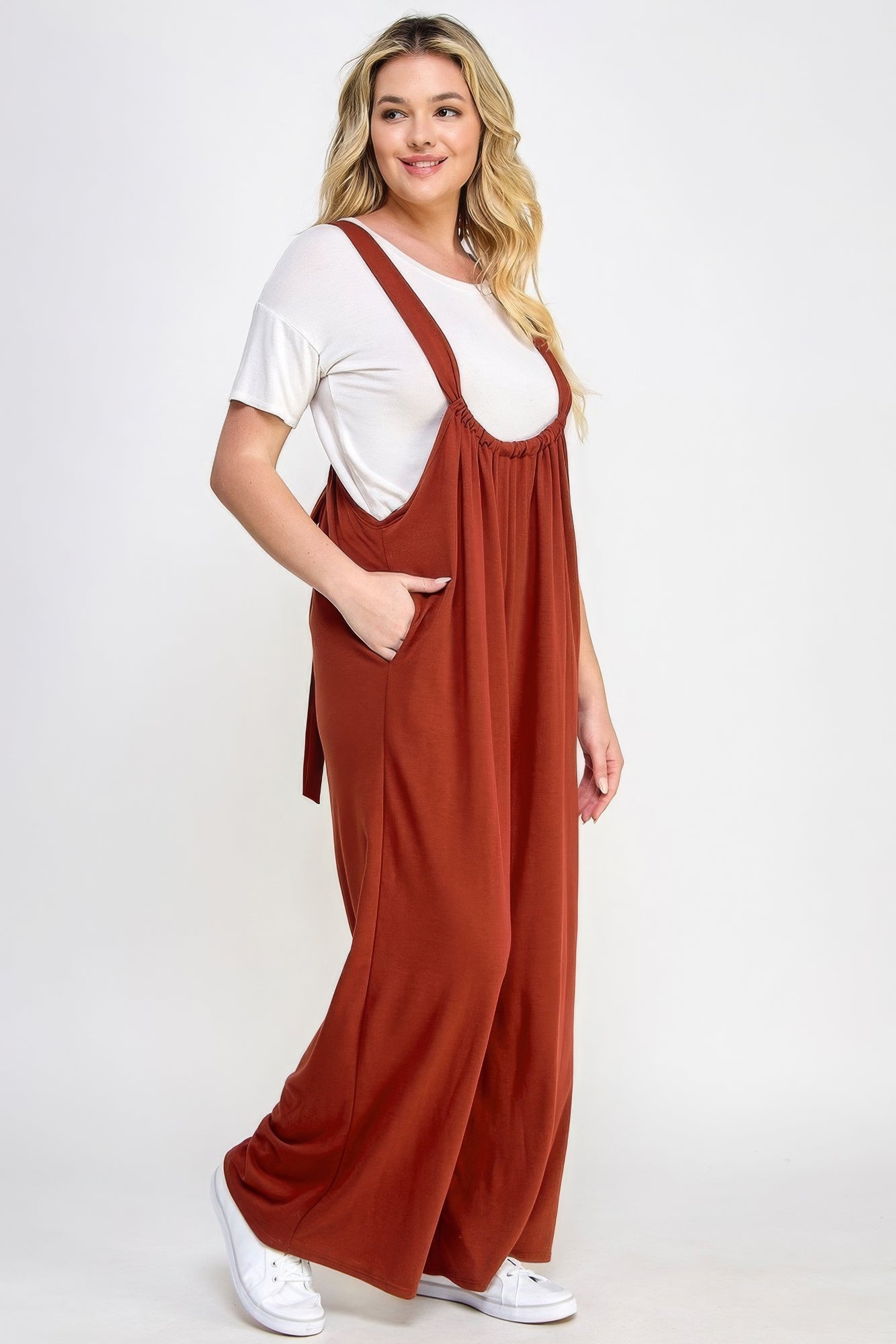 French Terry Wide Leg Jumpsuit Overalls - ThingsWeUseAndLove 