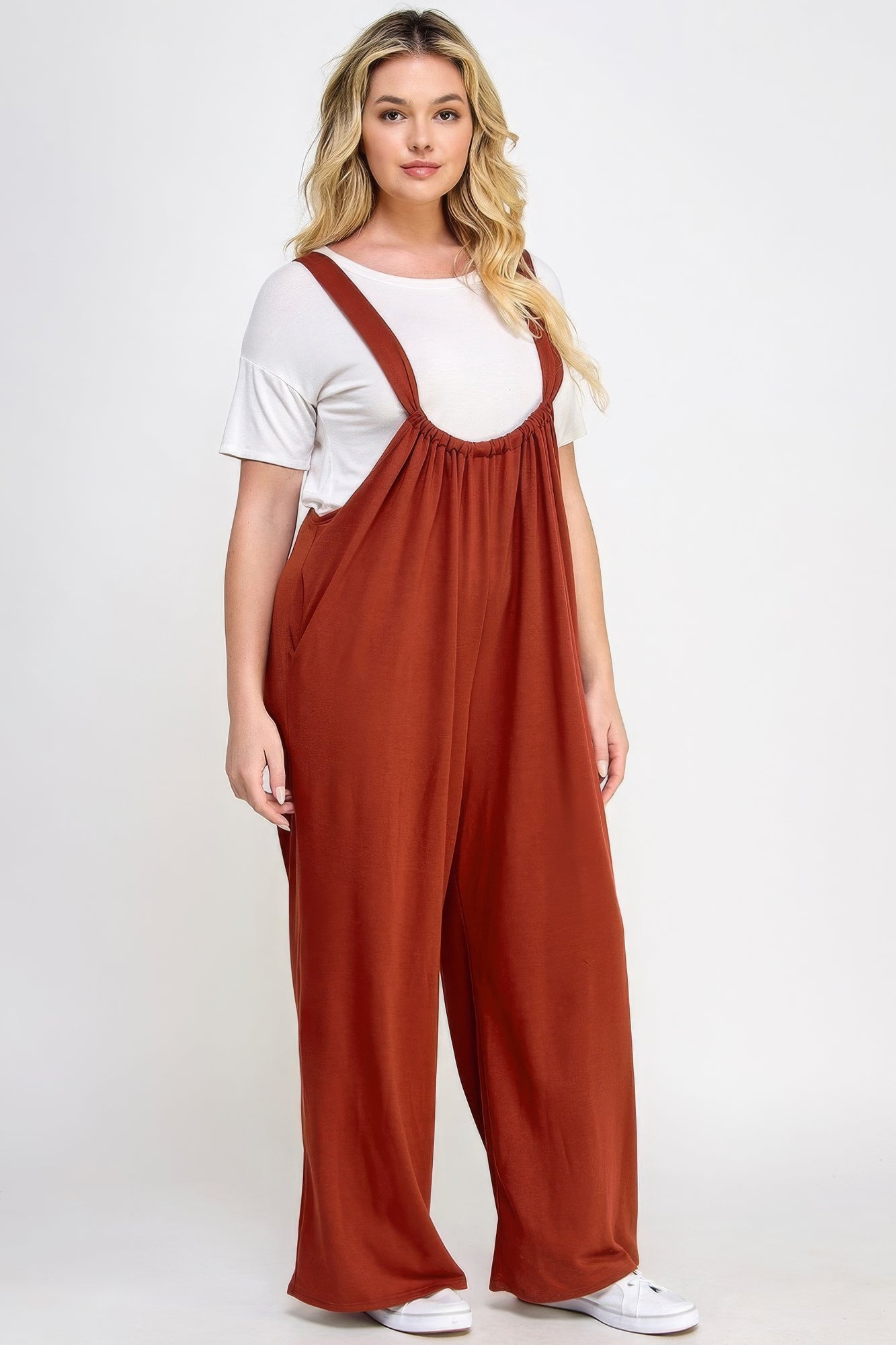 French Terry Wide Leg Jumpsuit Overalls - ThingsWeUseAndLove 