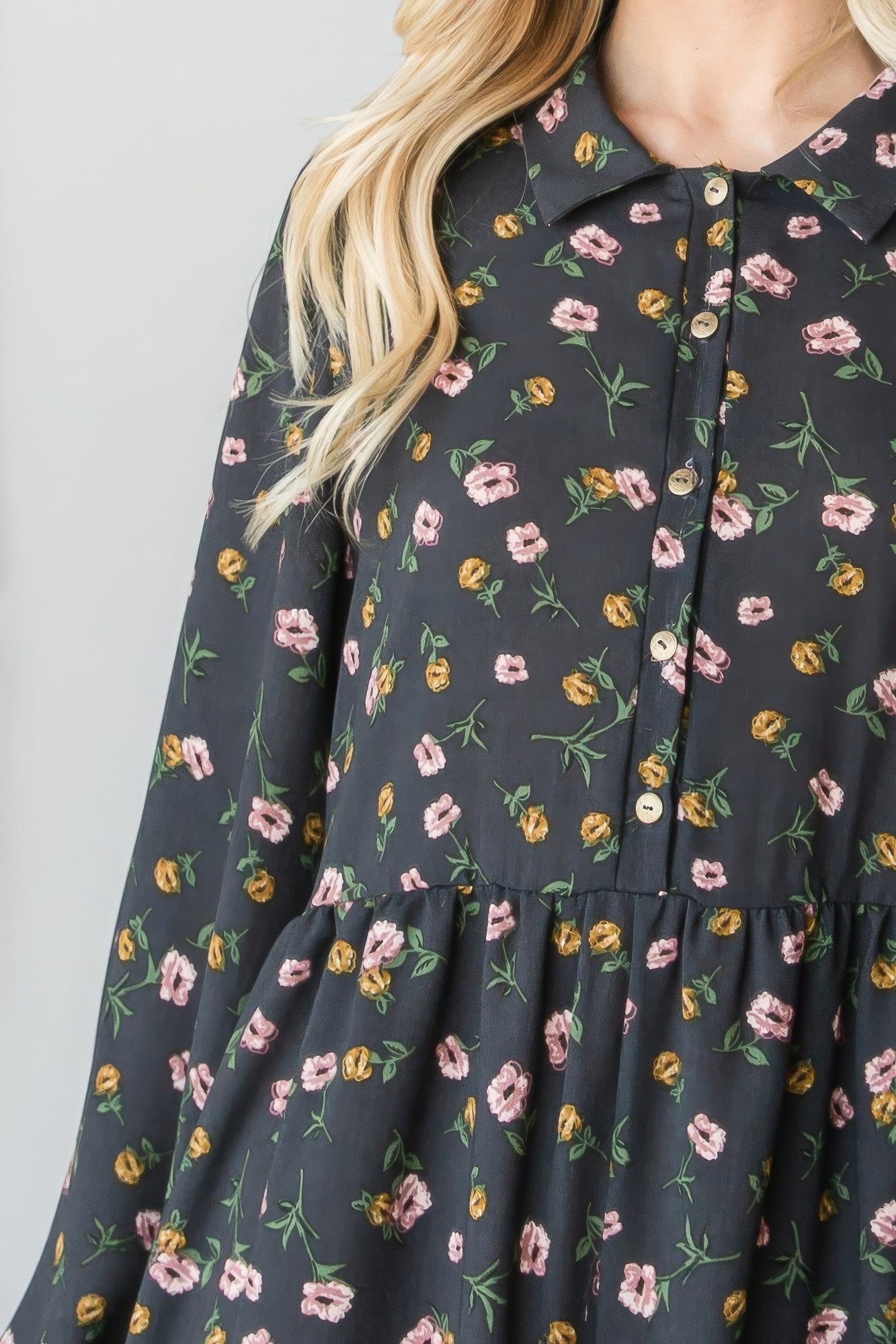 Collared Long Sleeve Romper - ThingsWeUseAndLove 