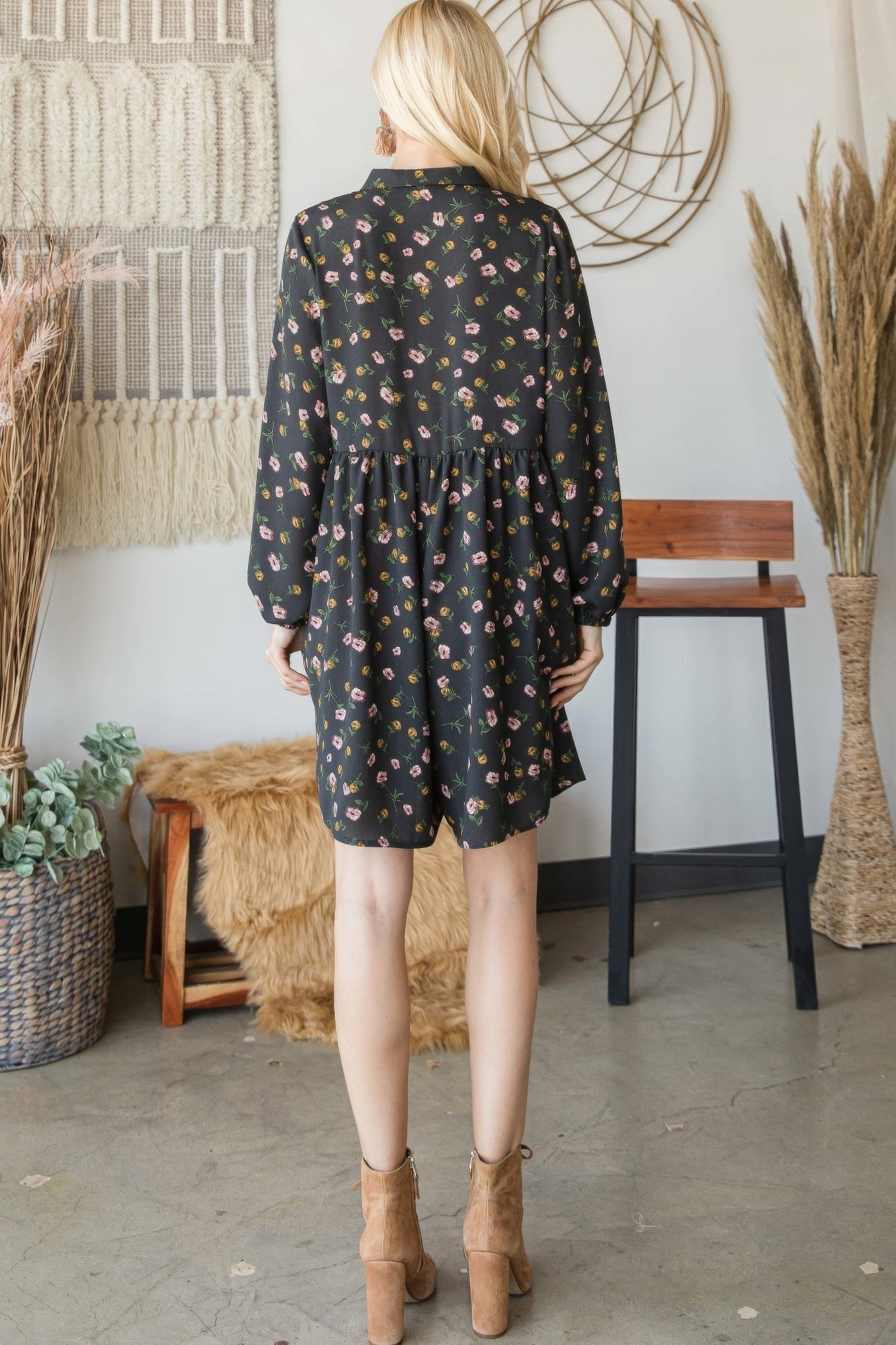 Collared Long Sleeve Romper - ThingsWeUseAndLove 