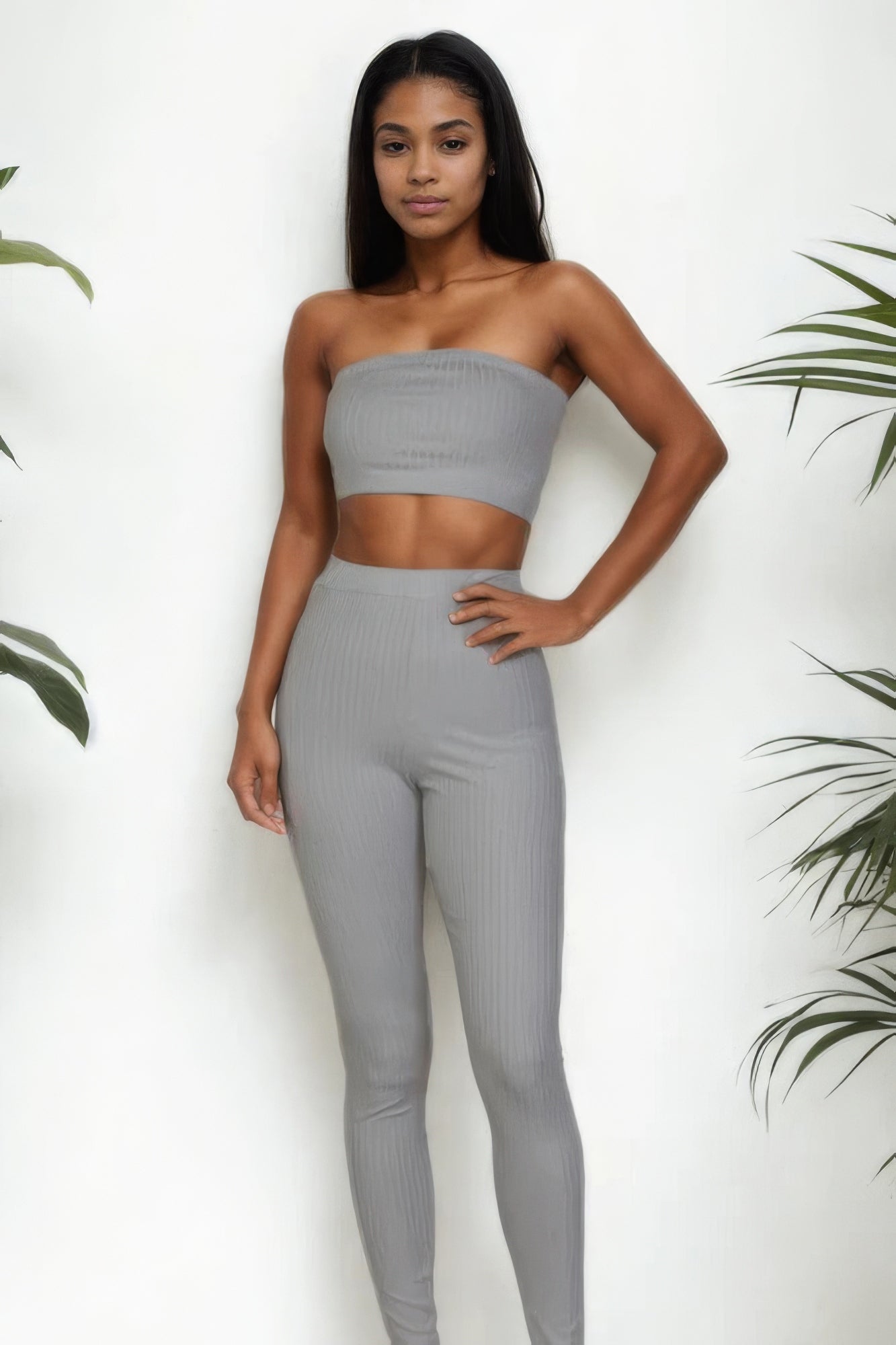 Ribbed Tube Top & Leggings Set - ThingsWeUseAndLove 