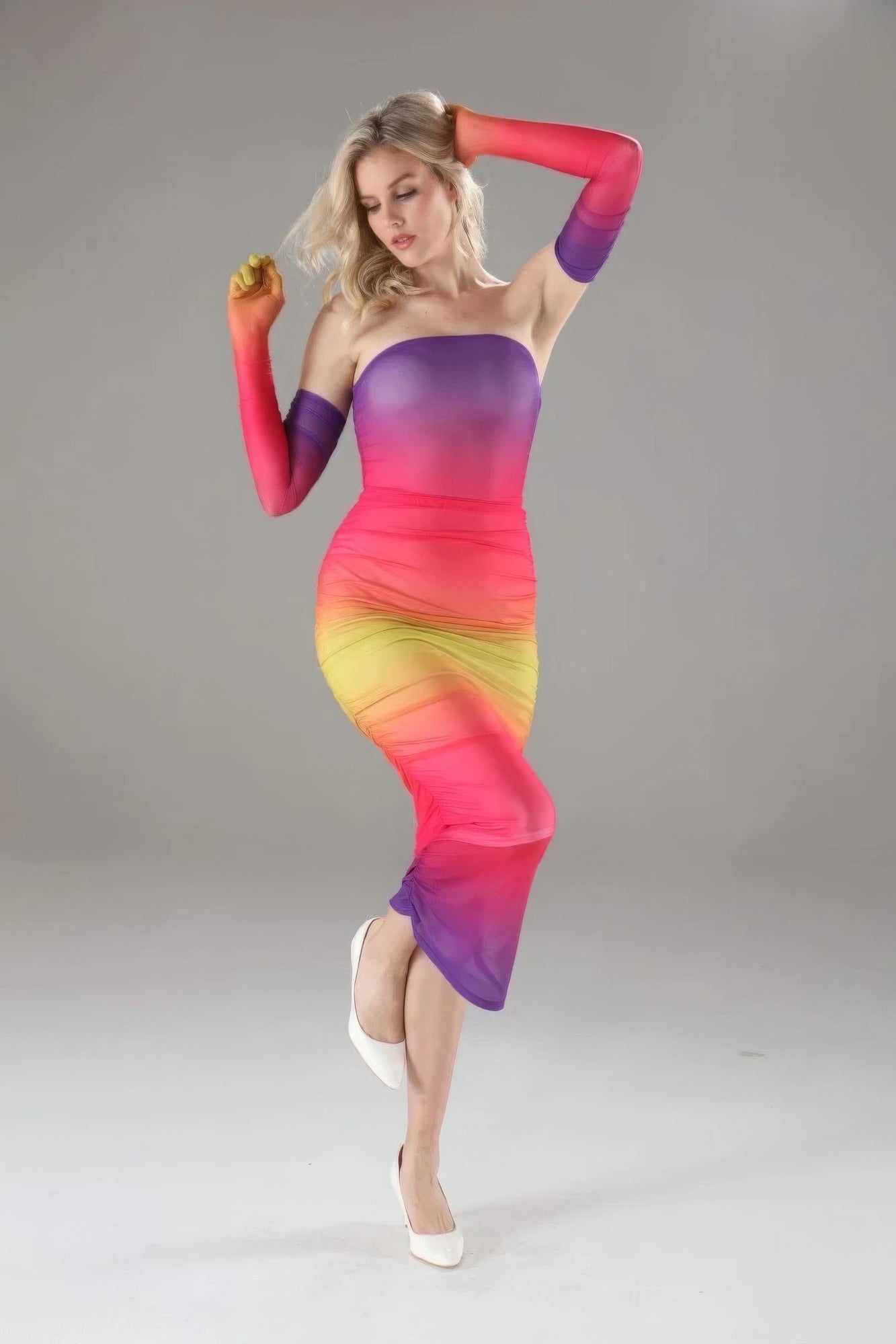 Strapless Dress With Gloves - ThingsWeUseAndLove 