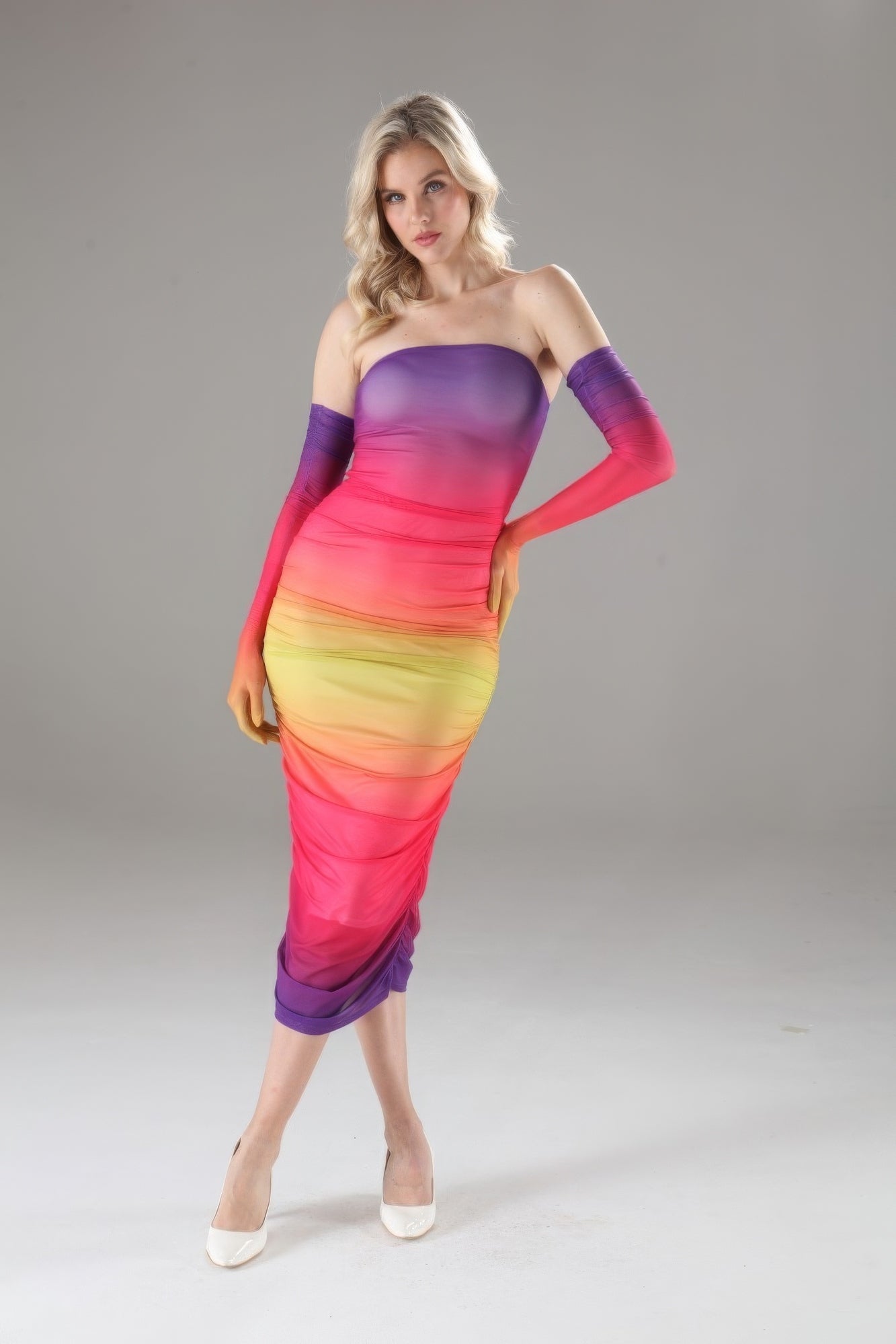 Strapless Dress With Gloves - ThingsWeUseAndLove 