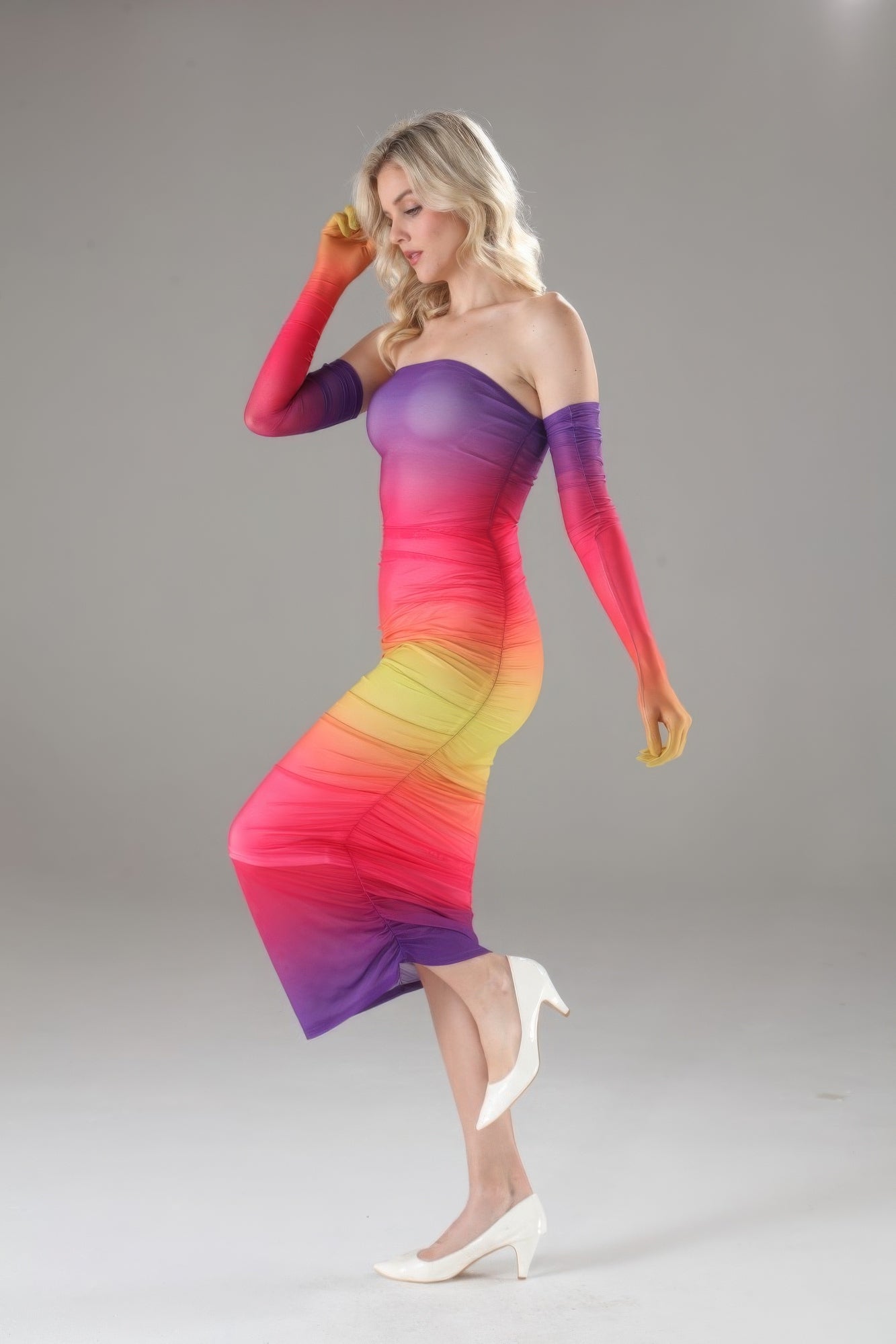 Strapless Dress With Gloves - ThingsWeUseAndLove 