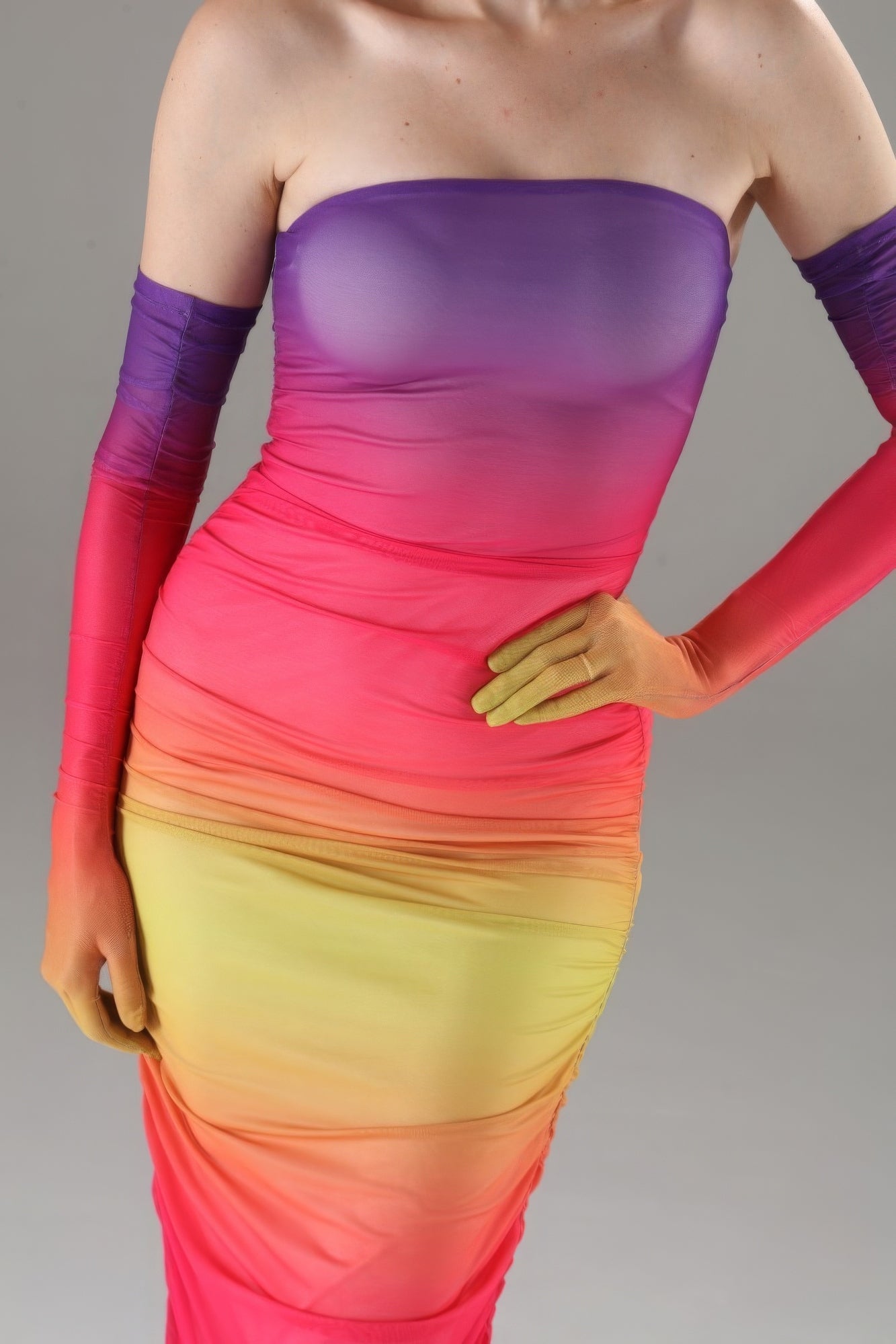 Strapless Dress With Gloves - ThingsWeUseAndLove 